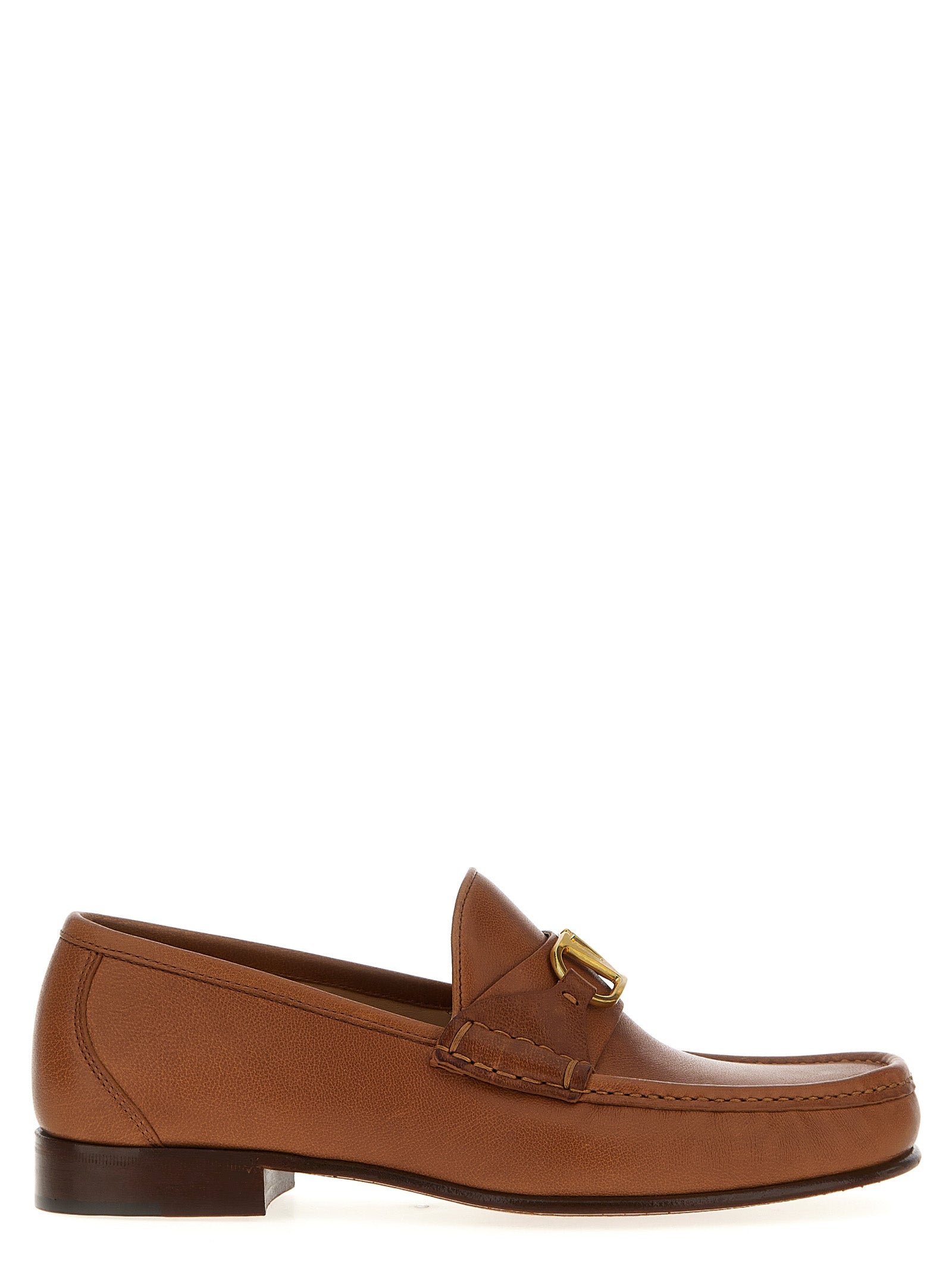 Valentino Garavani Brown Leather Slip-On Men's Loafers