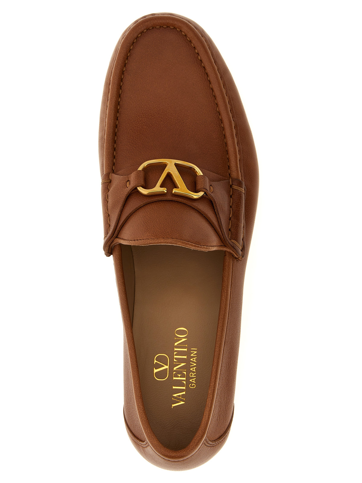 Valentino Garavani Brown Leather Slip-On Men's Loafers