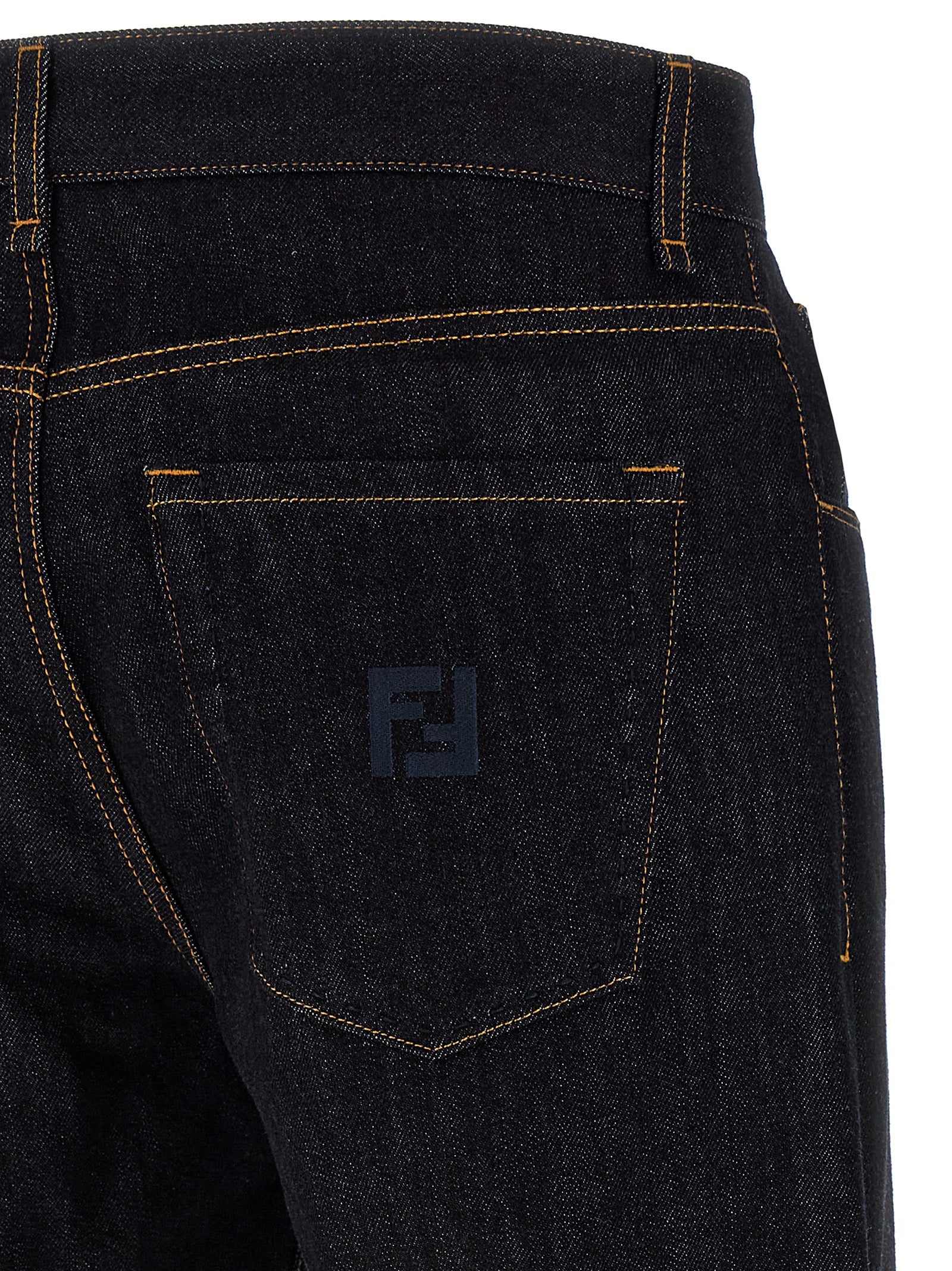 Fendi Blue Cotton Straight-Leg Men's Jeans