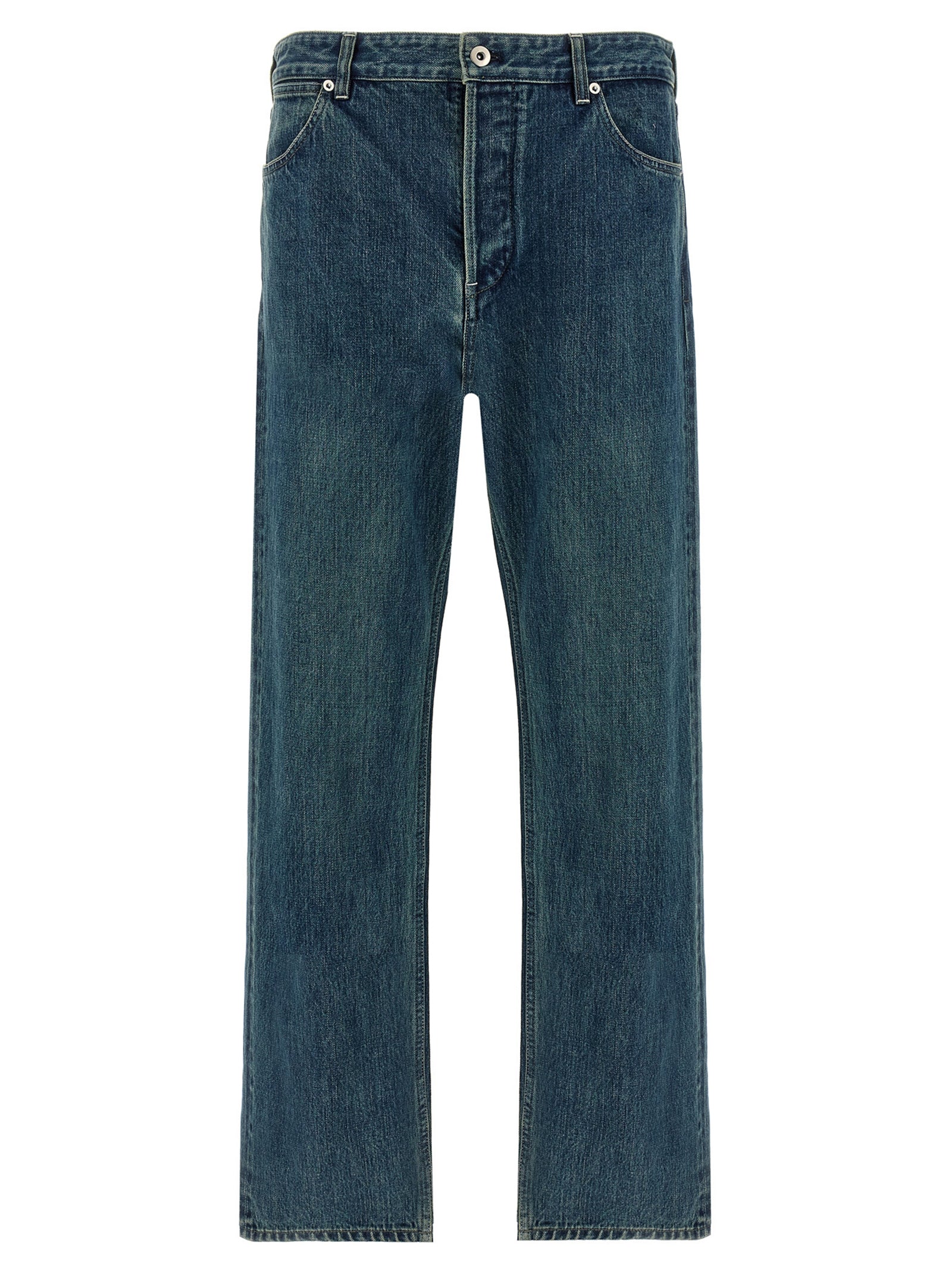 Jil Sander Blue Cotton Straight-Leg Men's Jeans