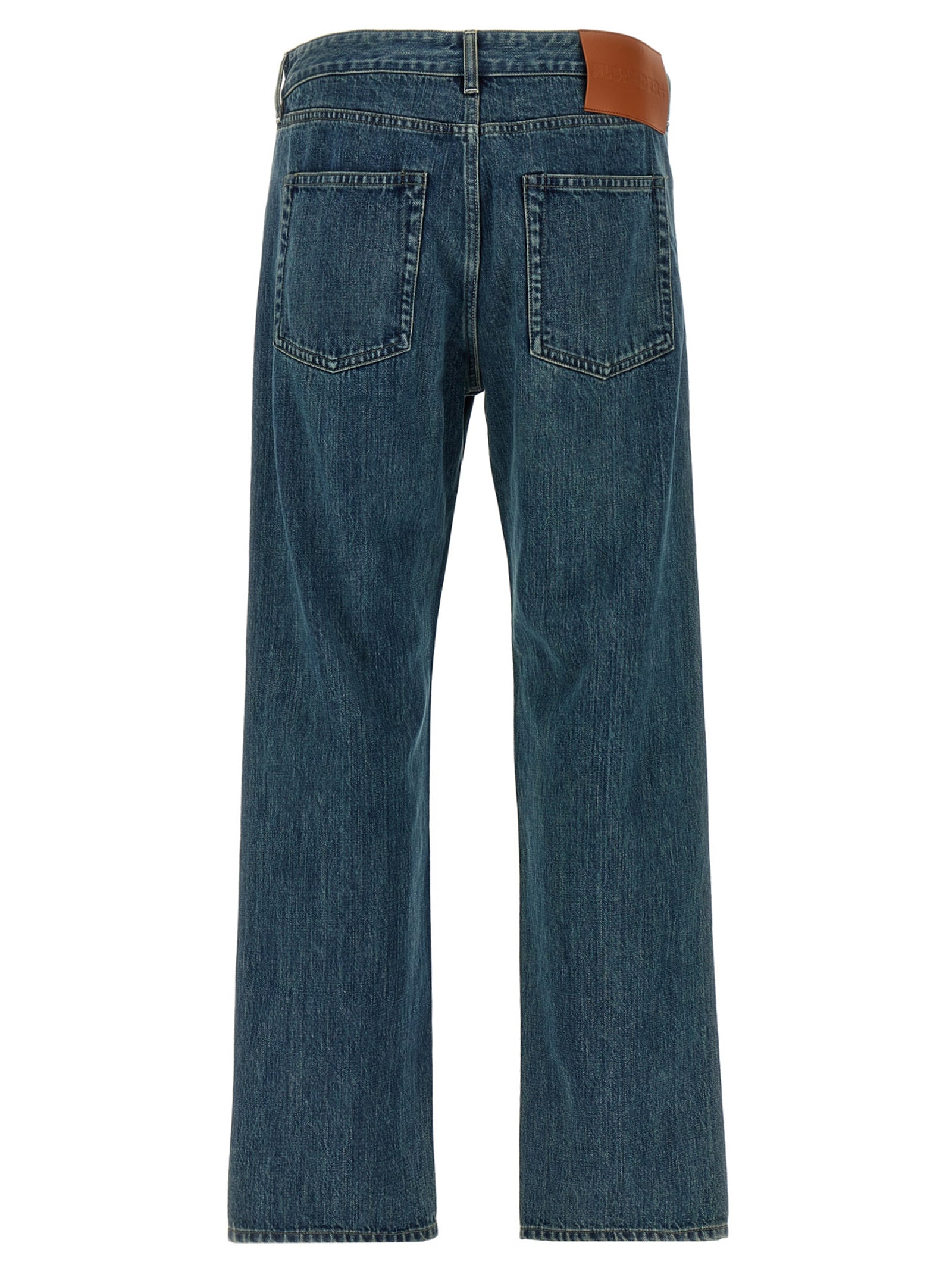 Jil Sander Blue Cotton Straight-Leg Men's Jeans