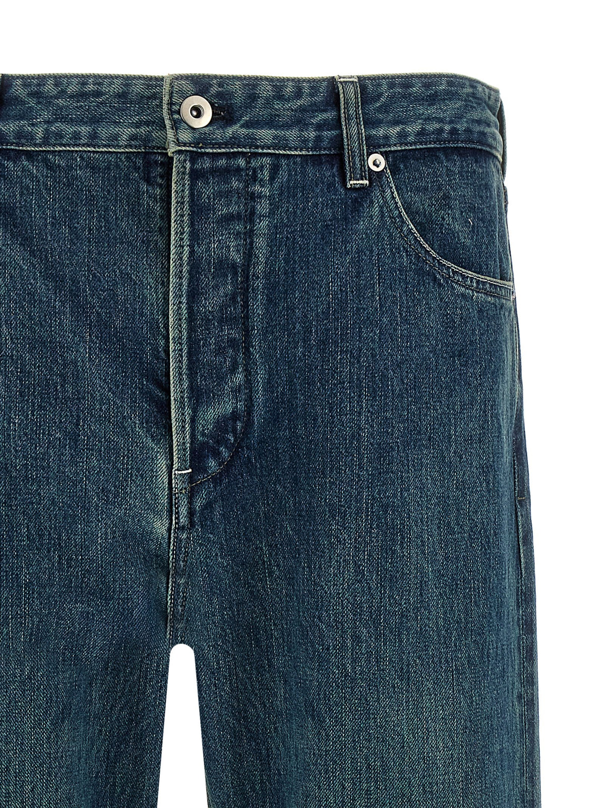Jil Sander Blue Cotton Straight-Leg Men's Jeans