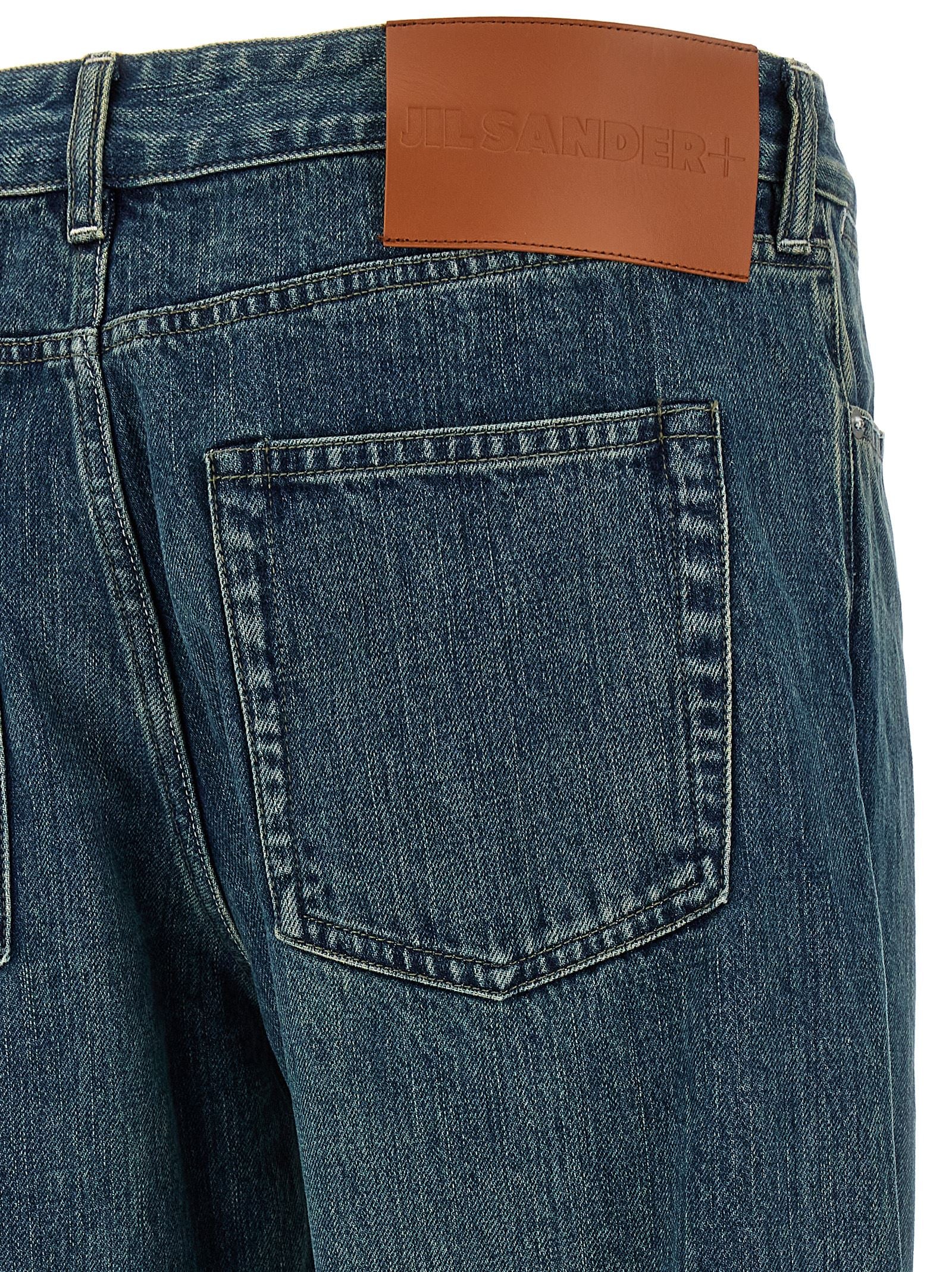 Jil Sander Blue Cotton Straight-Leg Men's Jeans