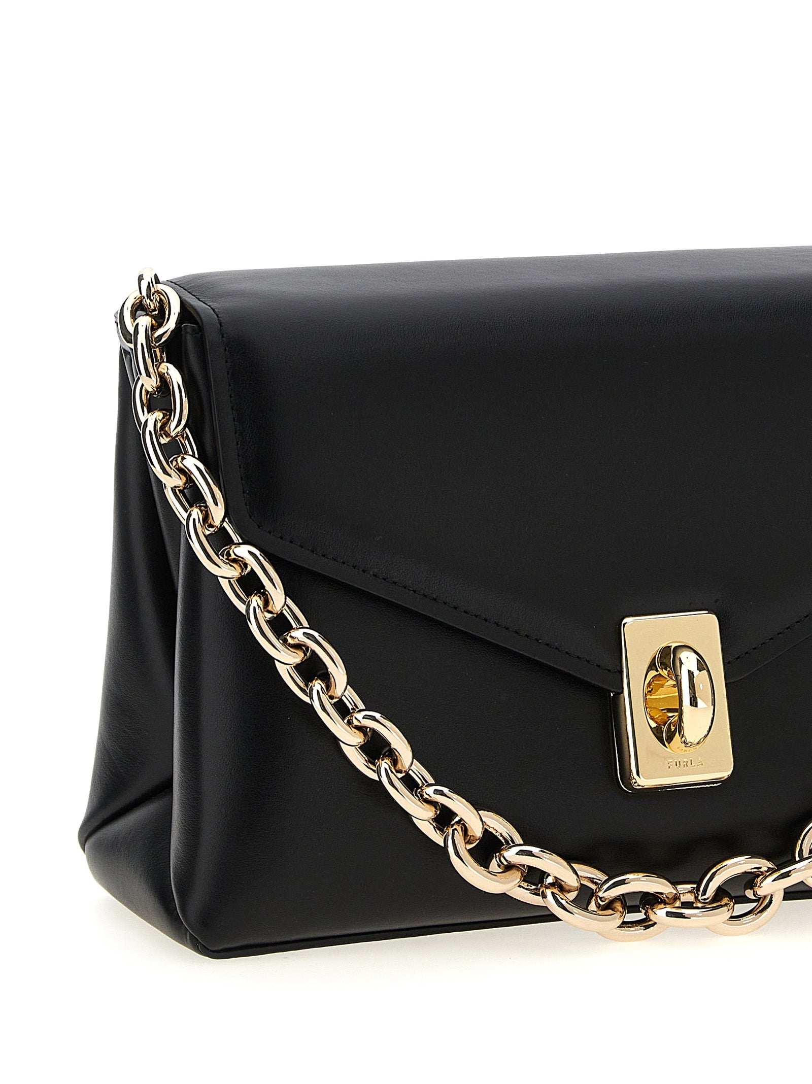 Furla Black Leather Shoulder Women's Bag