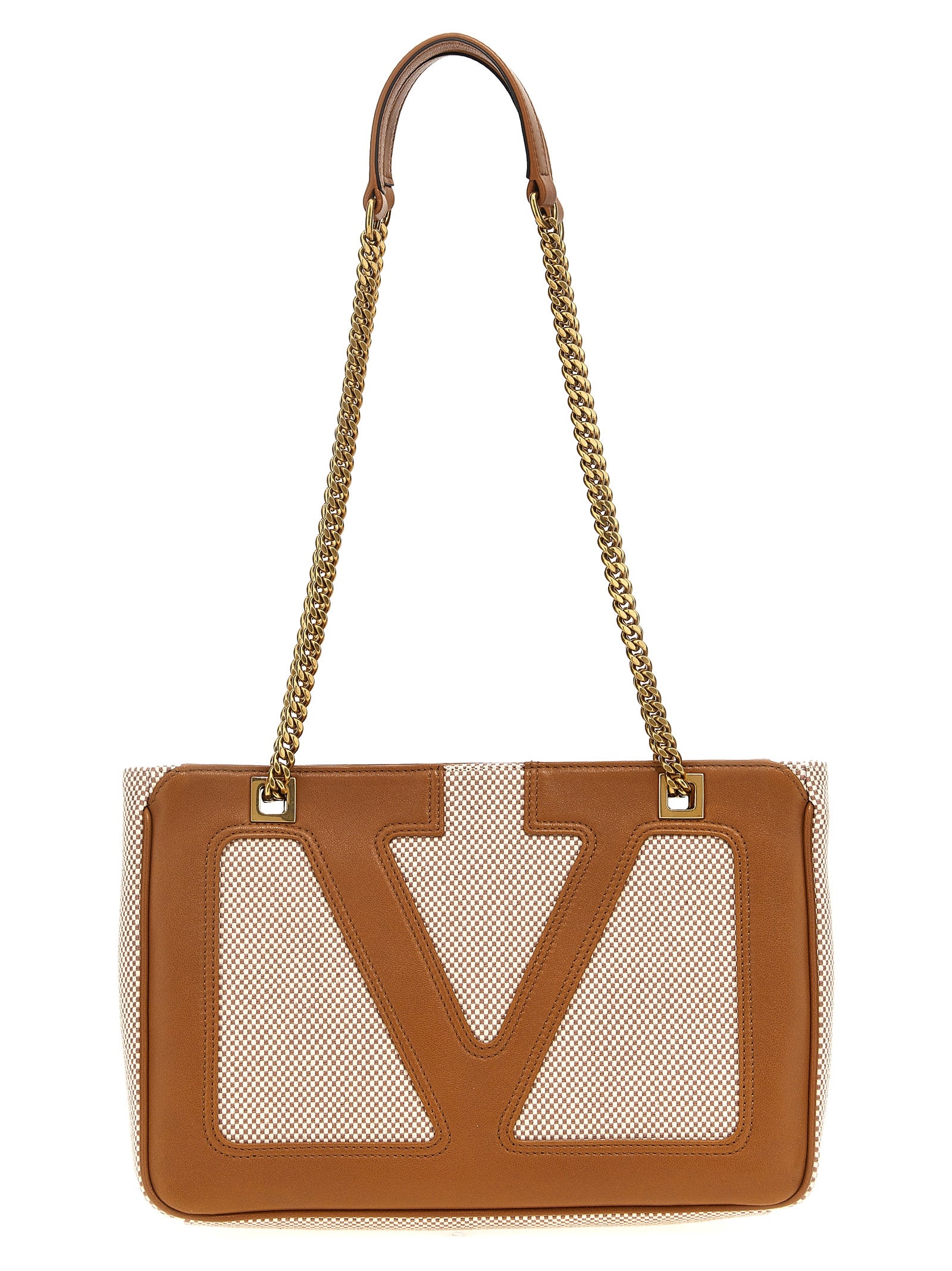 Valentino Garavani Beige Cotton Tote Women's Bag