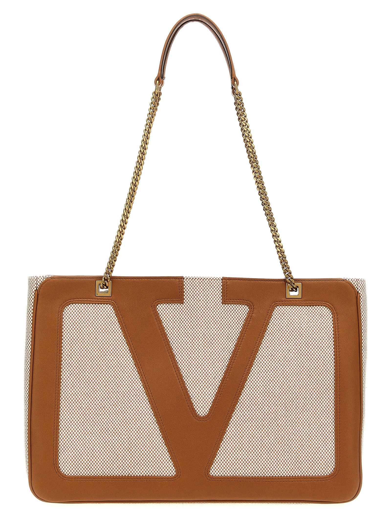 Valentino Garavani Beige Cotton Tote Women's Bag