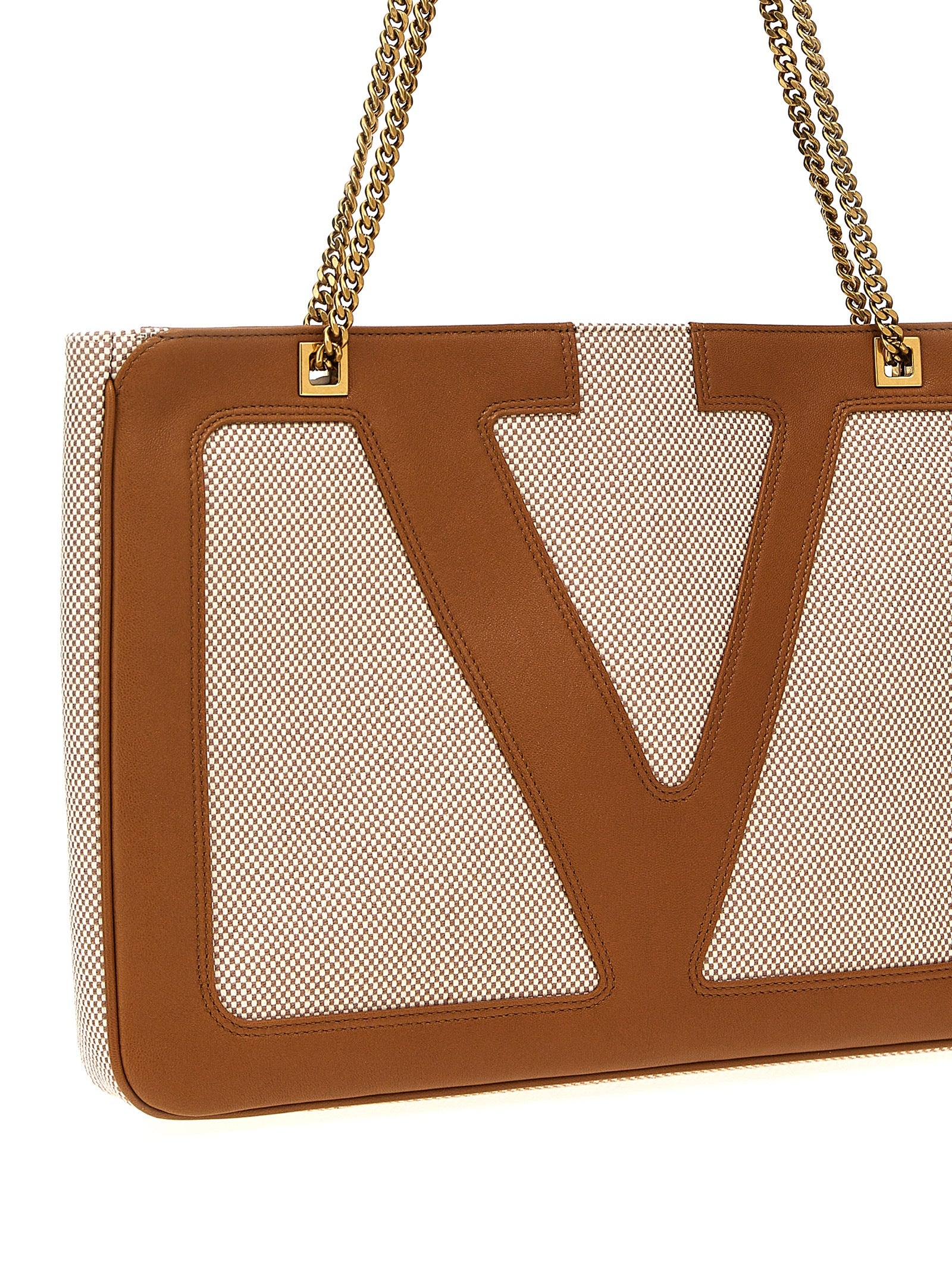 Valentino Garavani Beige Cotton Tote Women's Bag