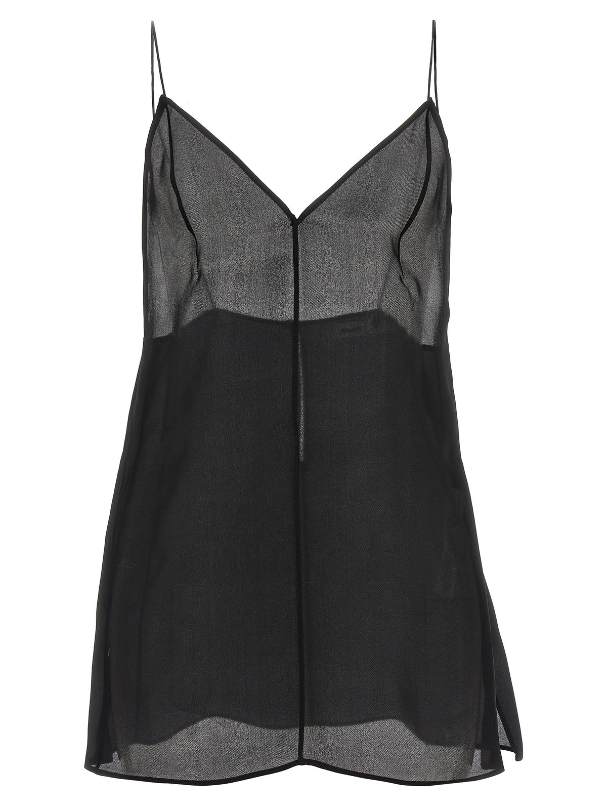 Khaite Black Silk Tank Women's Tops