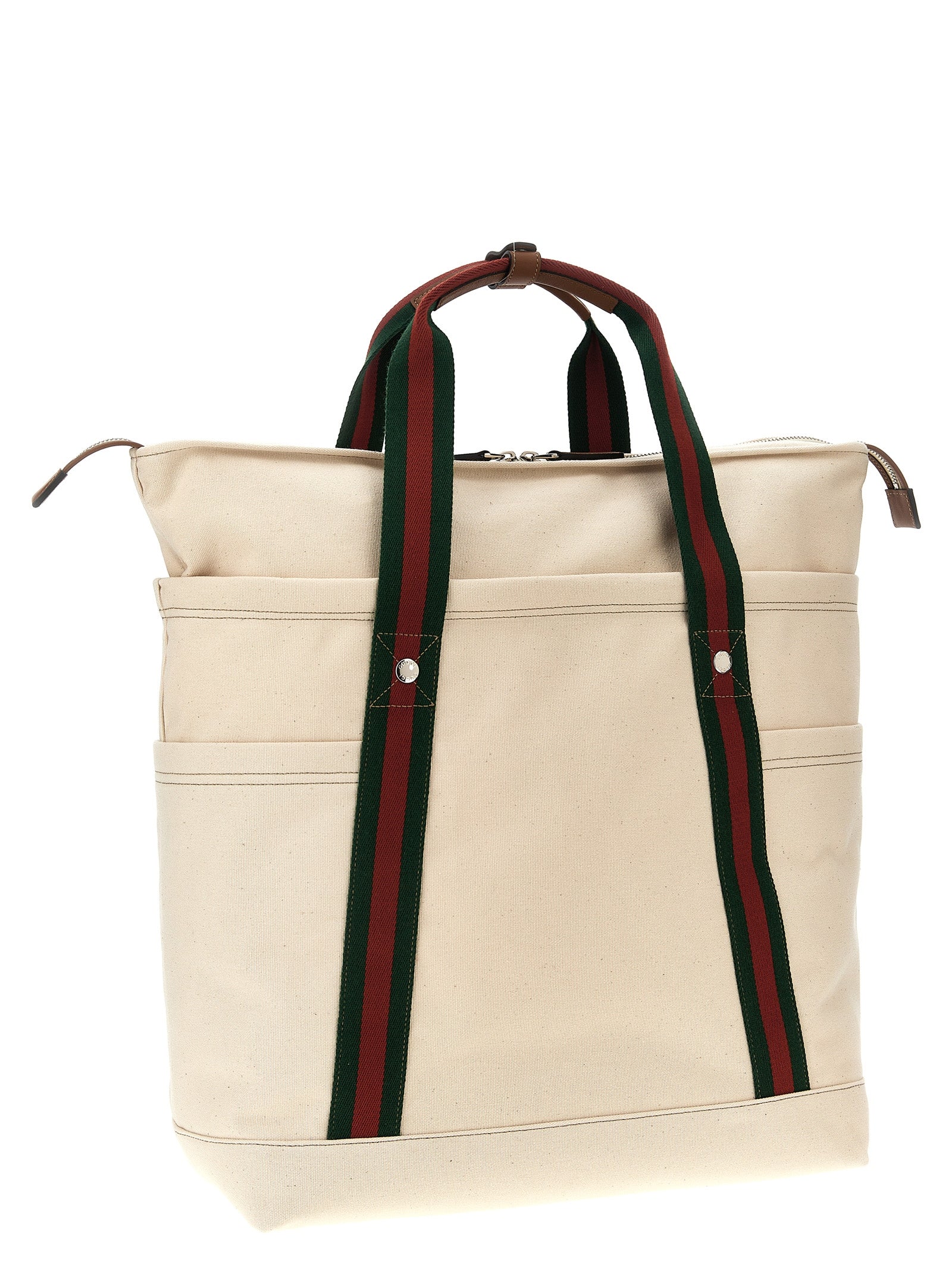 Gucci White Cotton Tote Men's Bag