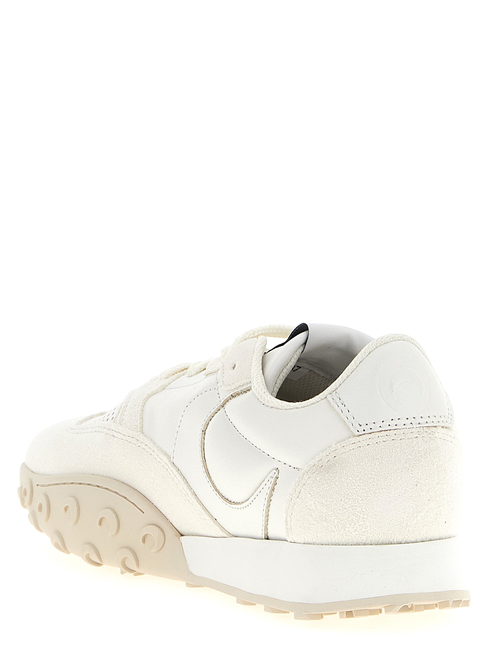 Marine Serre White Calfskin Athletic Women's Sneakers