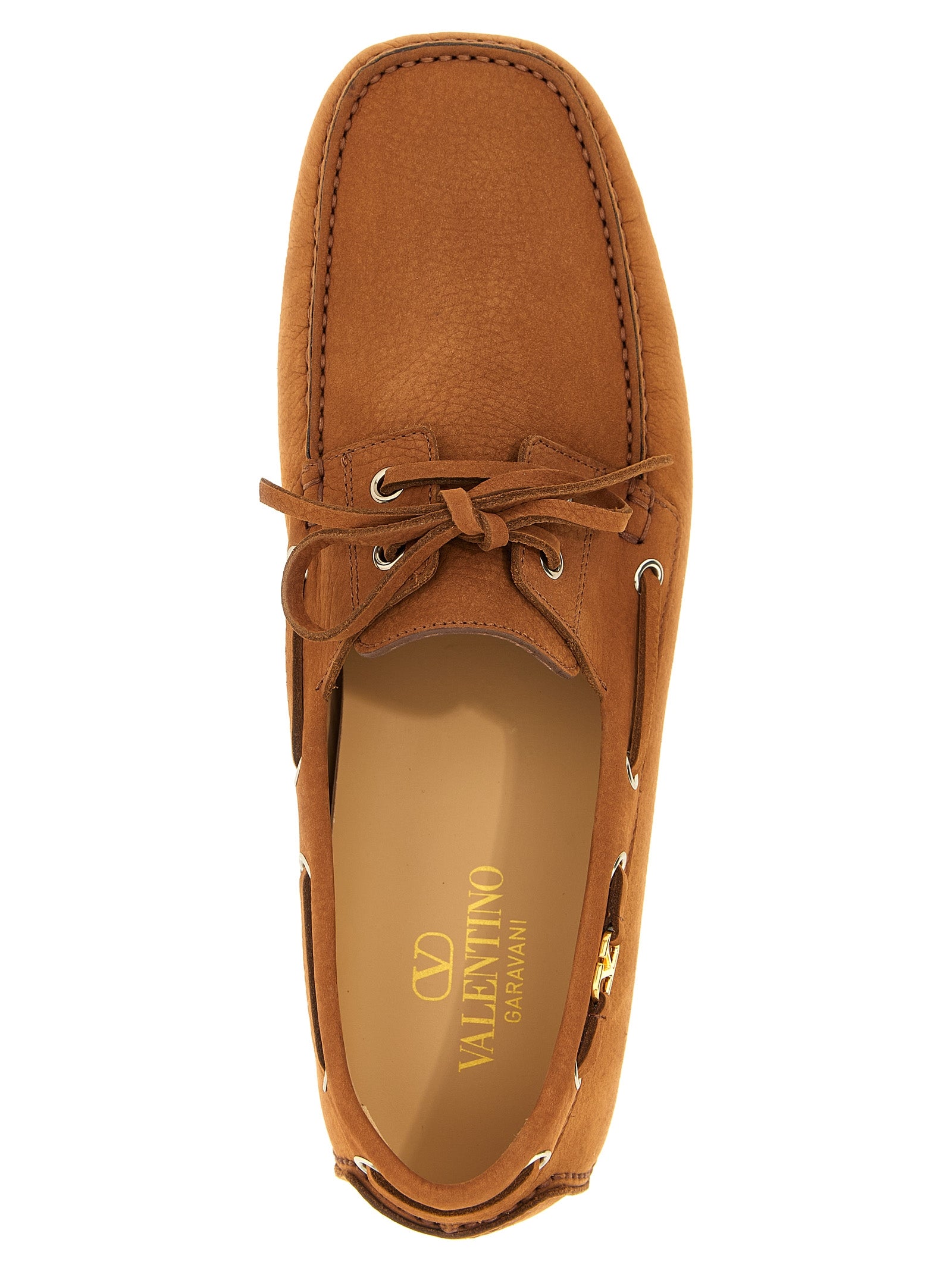 Valentino Garavani Brown Calfskin Slip-On Men's Loafers