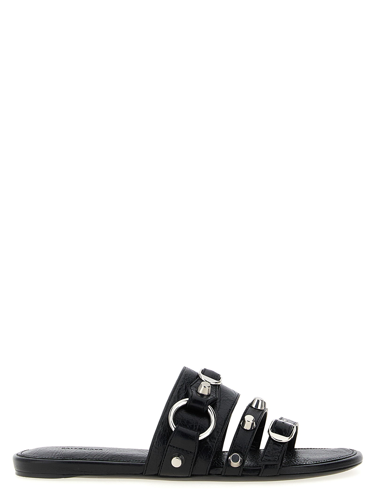 Balenciaga Black Lamb Leather Women's Slides