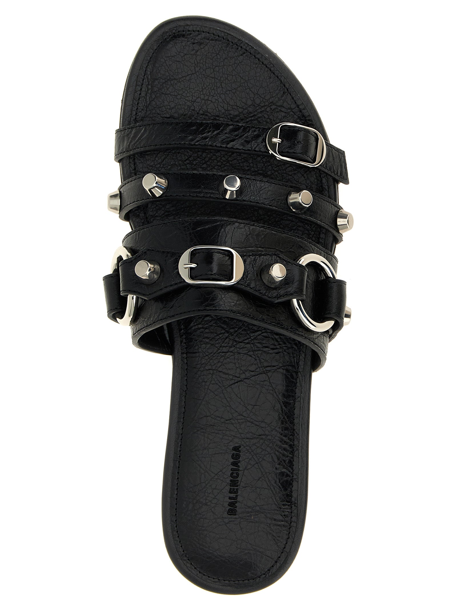 Balenciaga Black Lamb Leather Women's Slides