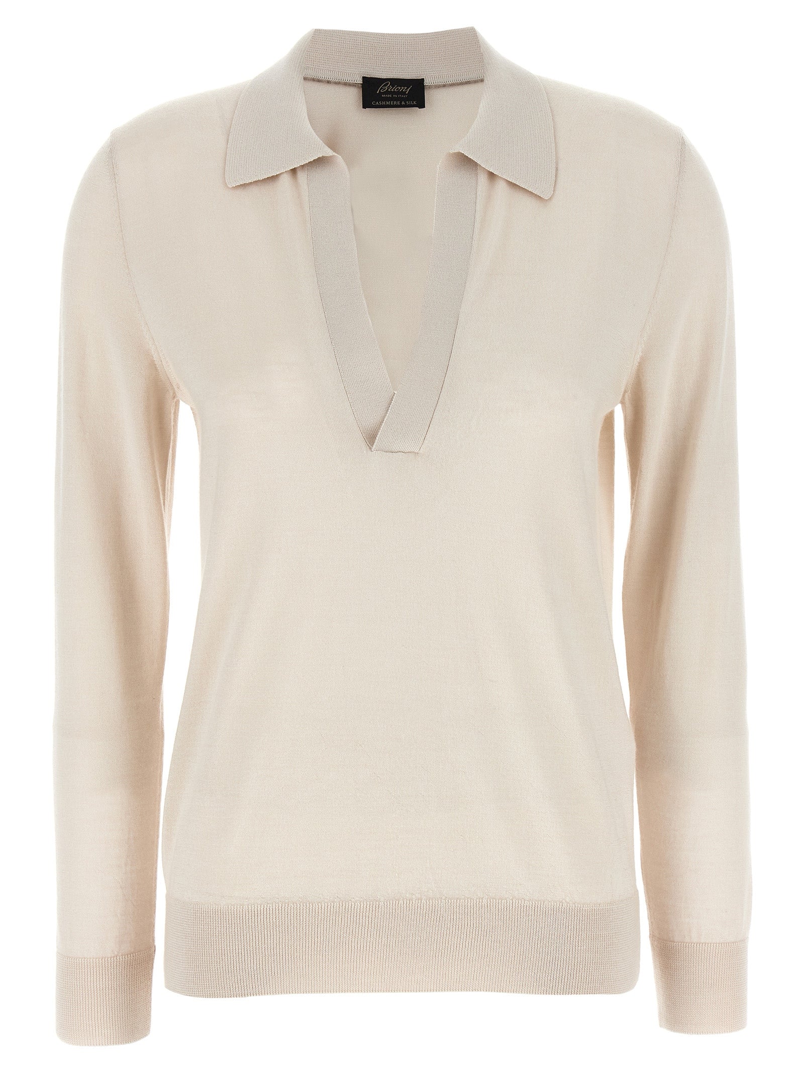 Brioni Beige Cashmere Polo Women's Shirt