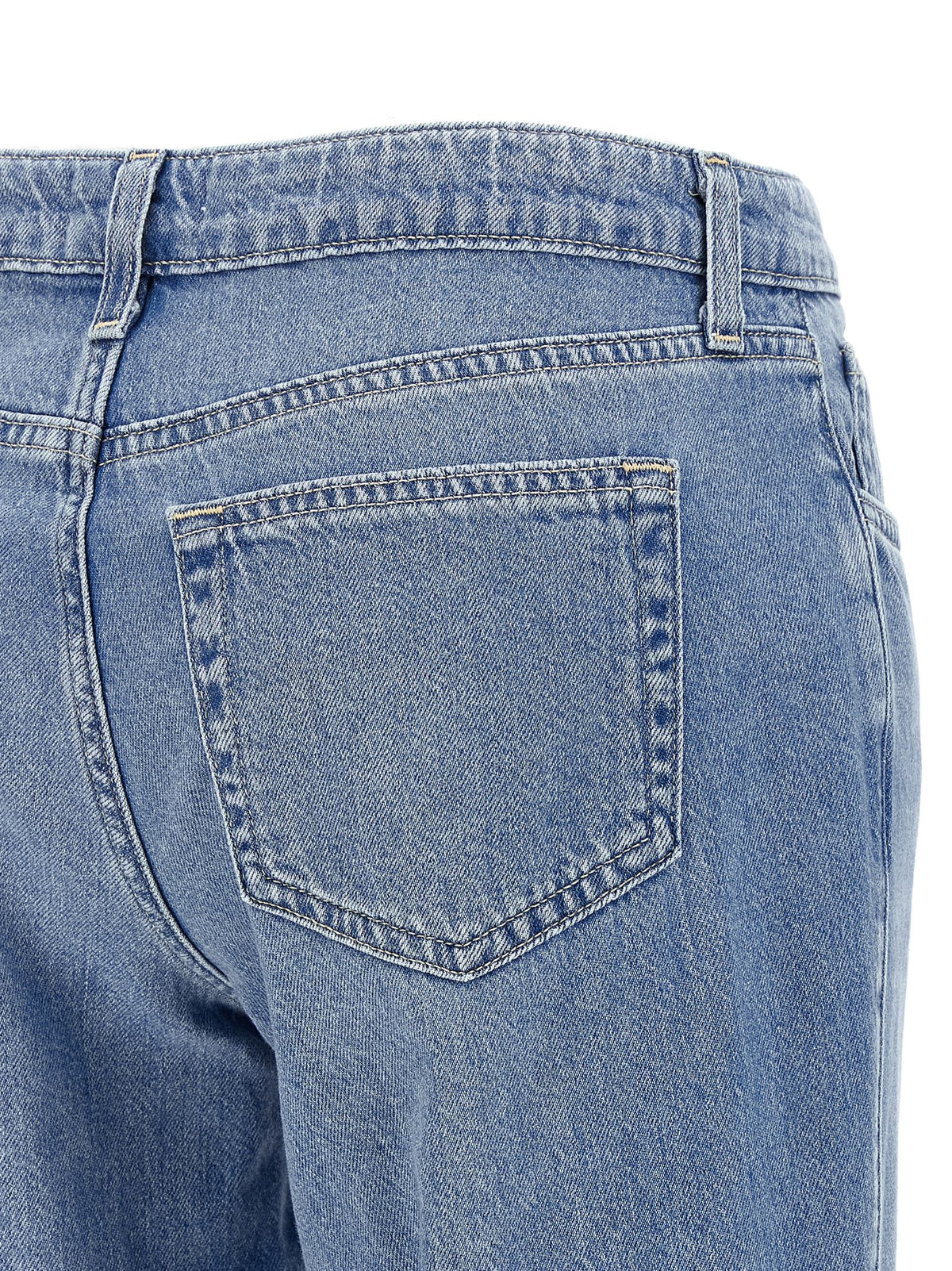 L'Agence Blue Cotton Straight-Leg Women's Jeans