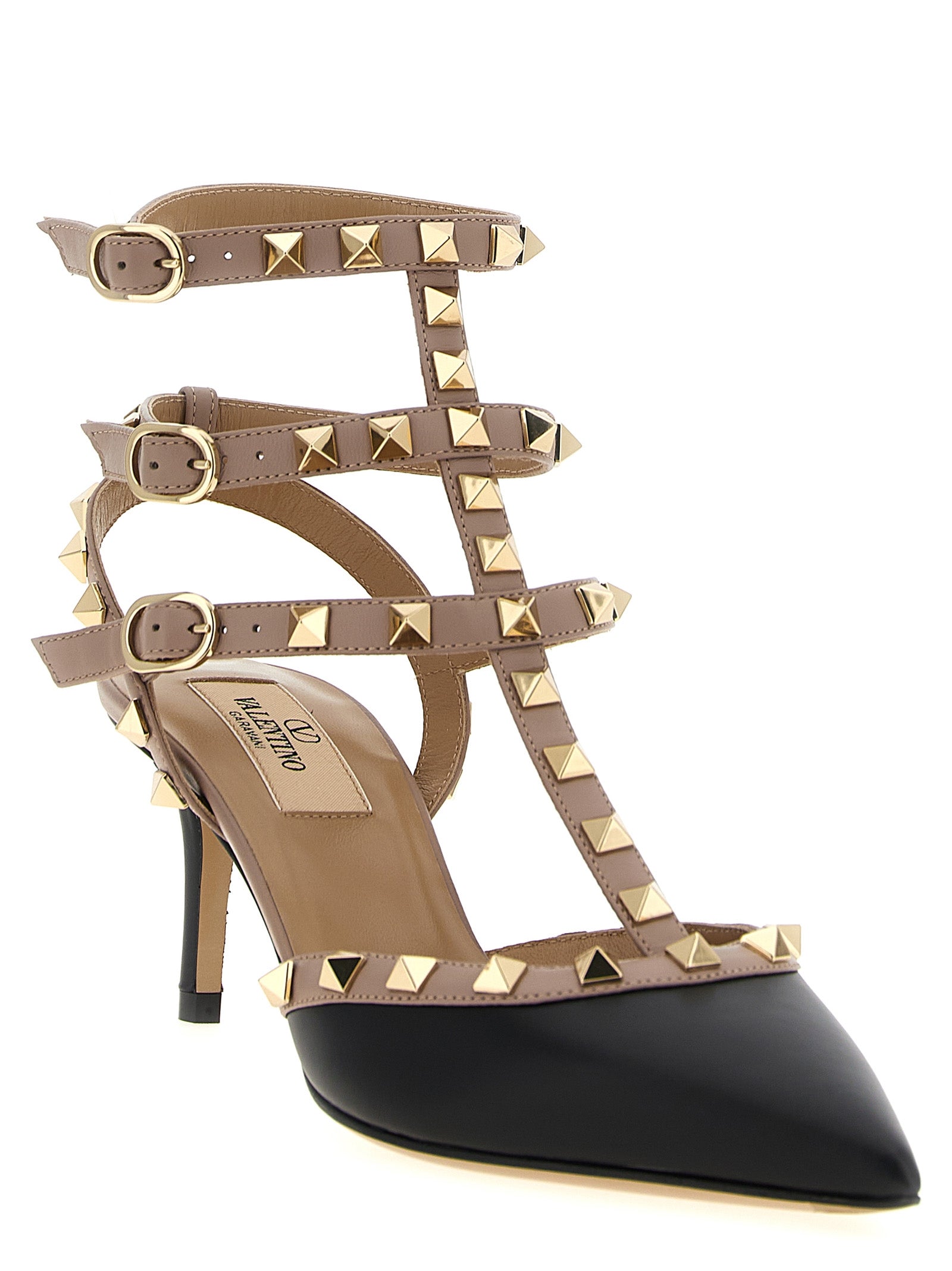 Valentino Garavani Multicolor Lamb Leather Mid Heel Women's Pumps
