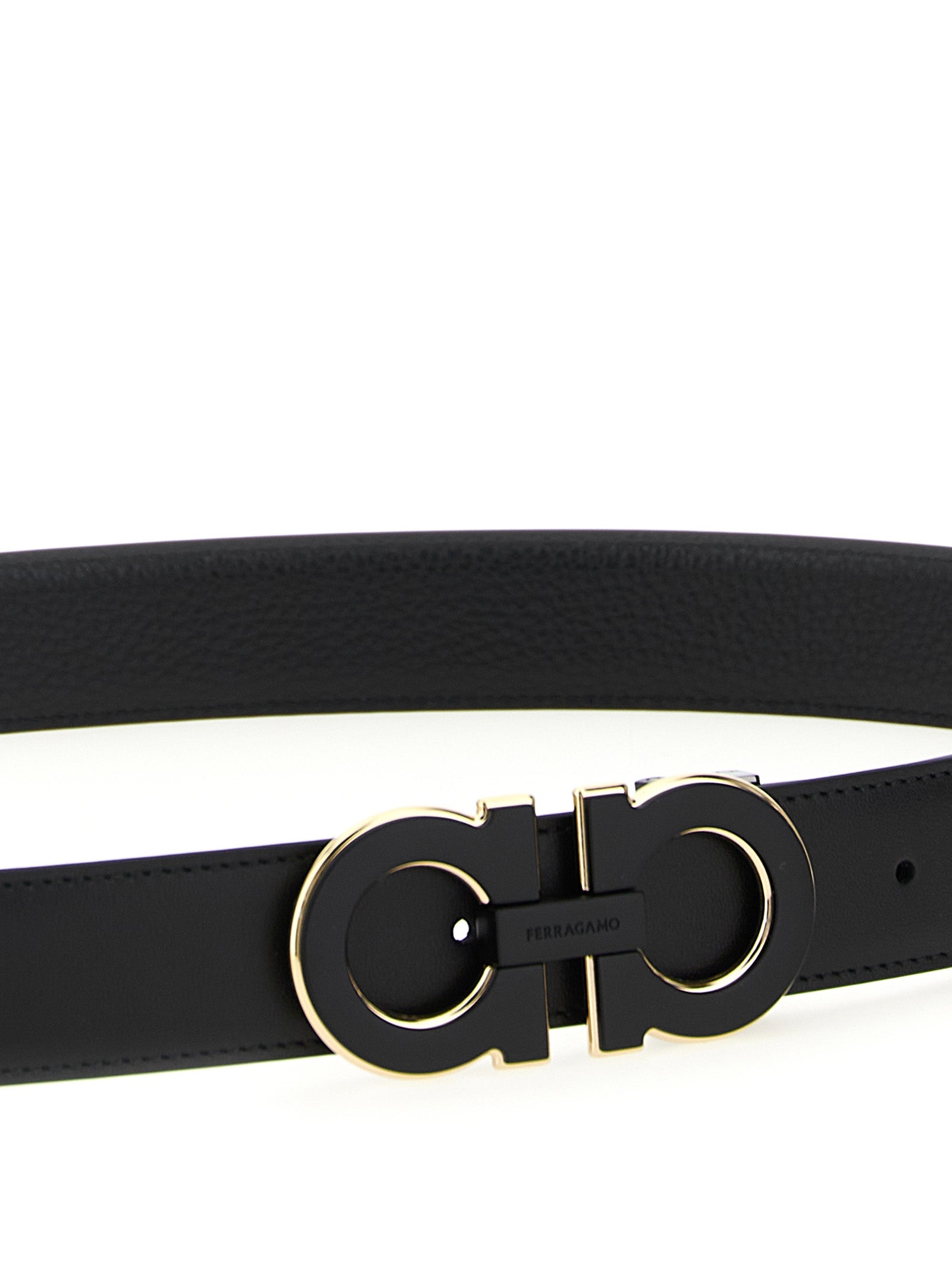 Ferragamo Black Calfskin Regular Men's Belt
