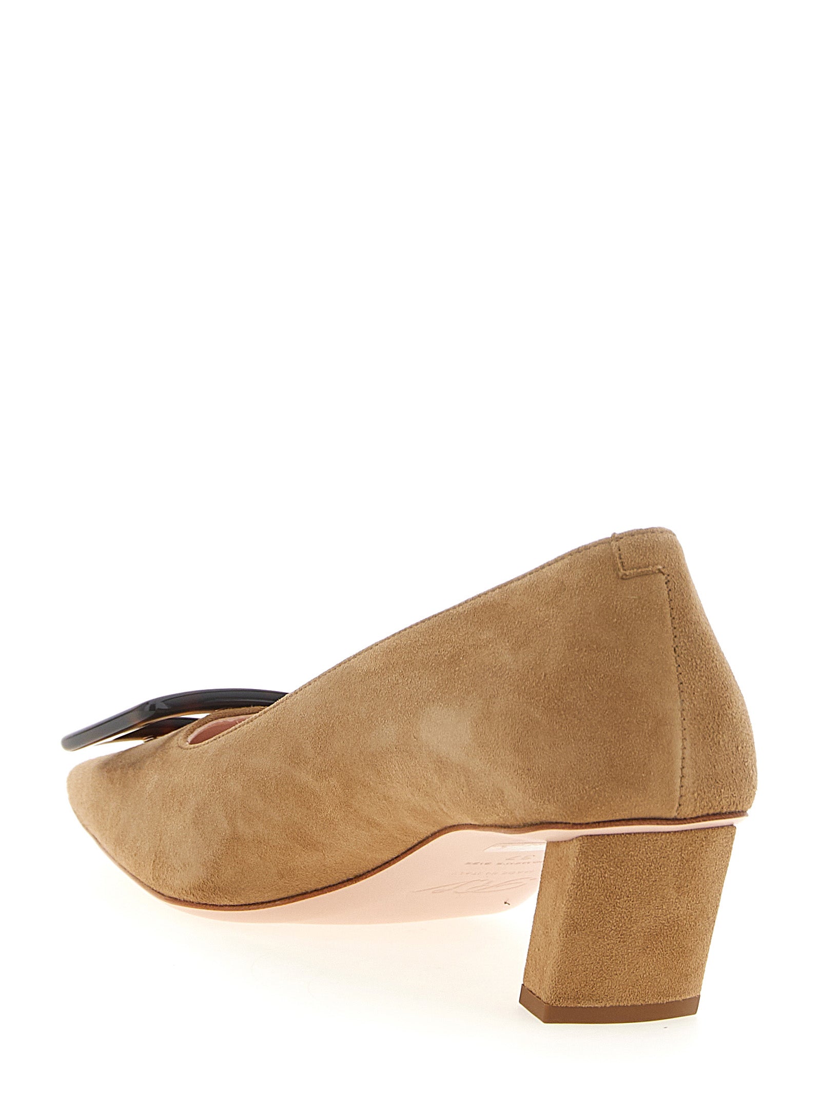 Roger Vivier Beige Goatskin Mid Heel Women's Pumps