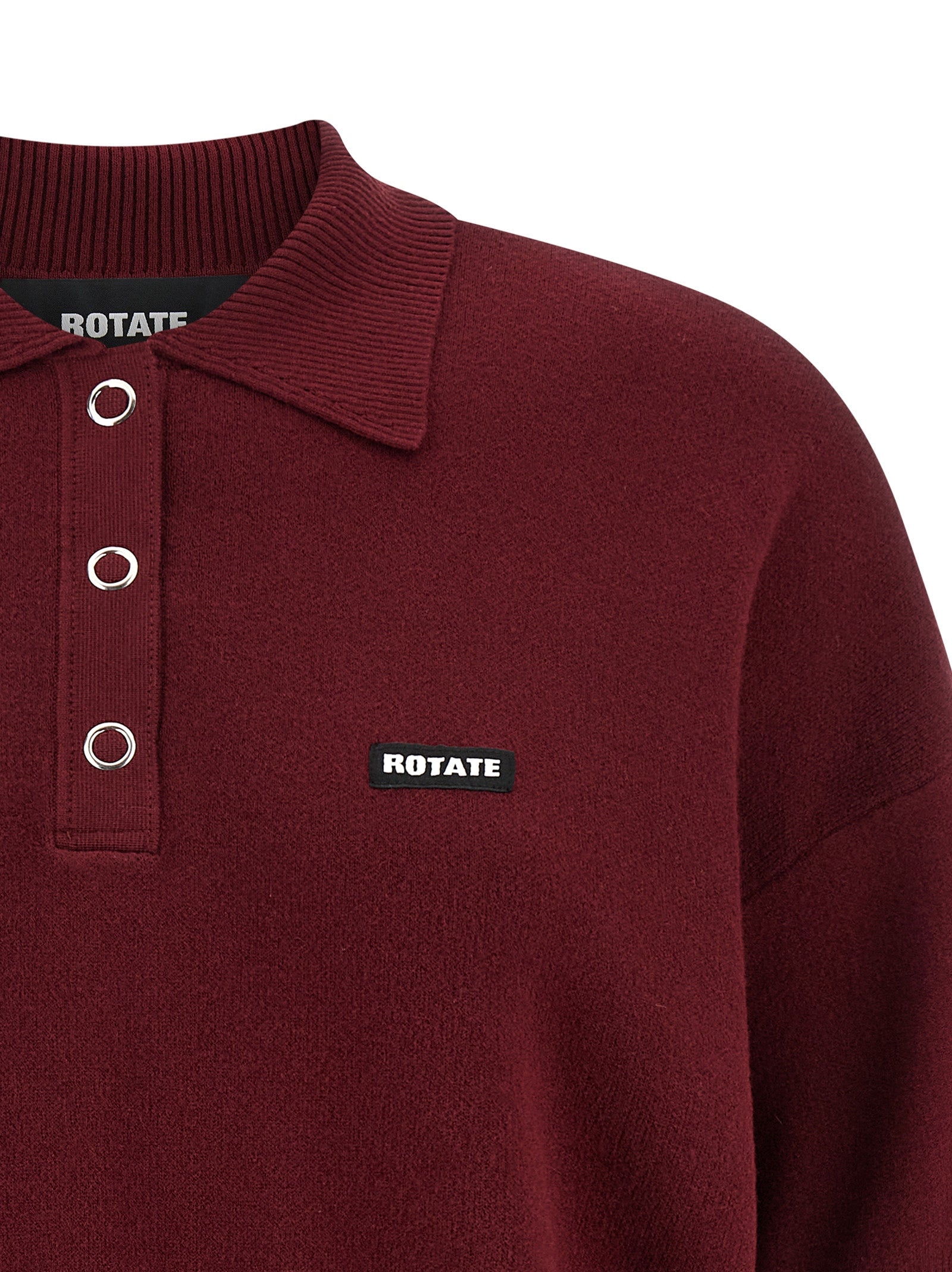 ROTATE BIRGER CHRISTENSEN Bordeaux Mohair Polo Women's Shirt