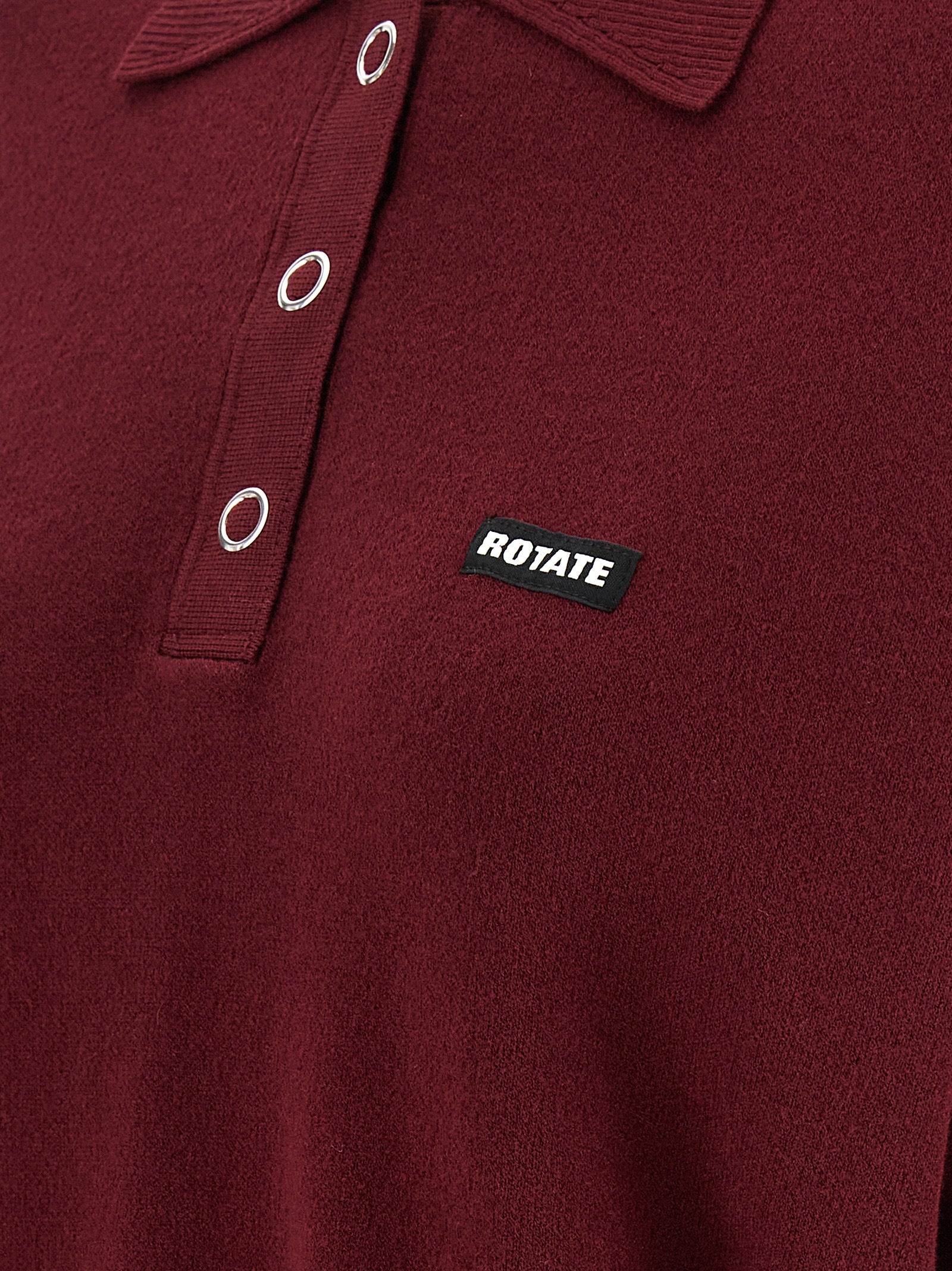 ROTATE BIRGER CHRISTENSEN Bordeaux Mohair Polo Women's Shirt