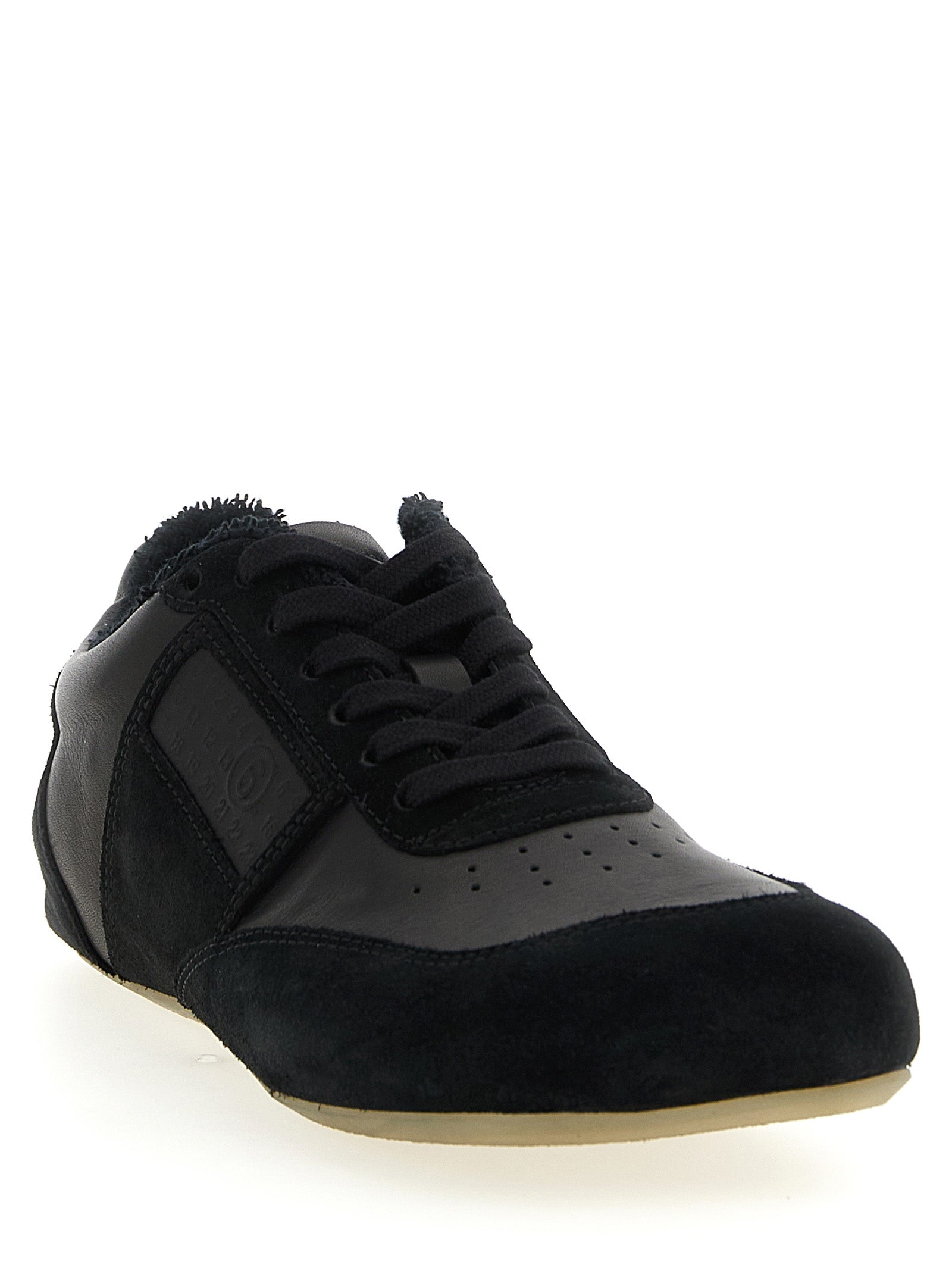 MM6 Maison Margiela Black Calfskin Athletic Men's Sneakers