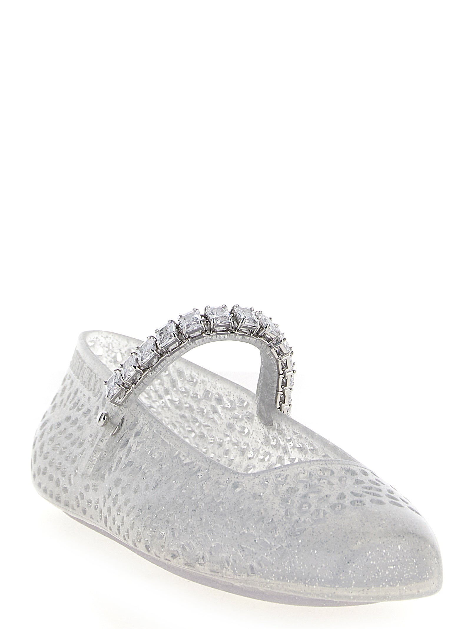 Jimmy Choo Silver Plastic Ballet Women's Flats