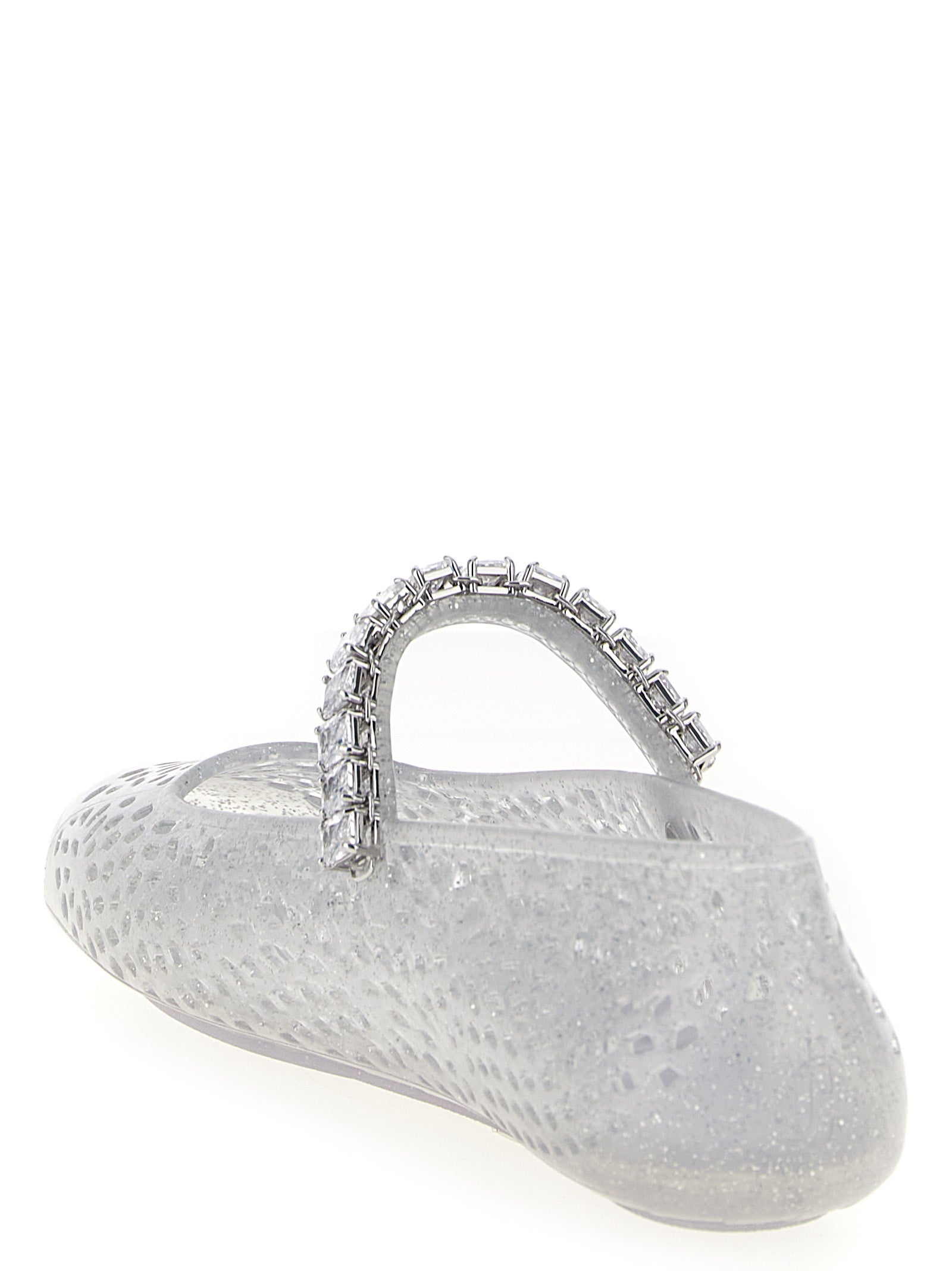 Jimmy Choo Silver Plastic Ballet Women's Flats