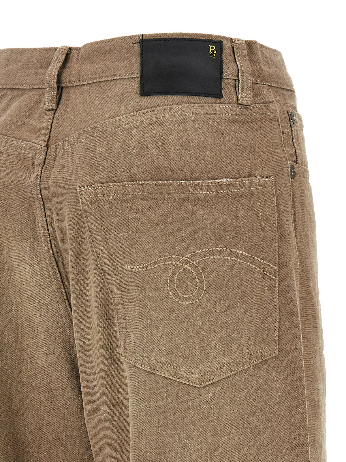 R13 Brown Cotton High-Waisted Women's Jean
