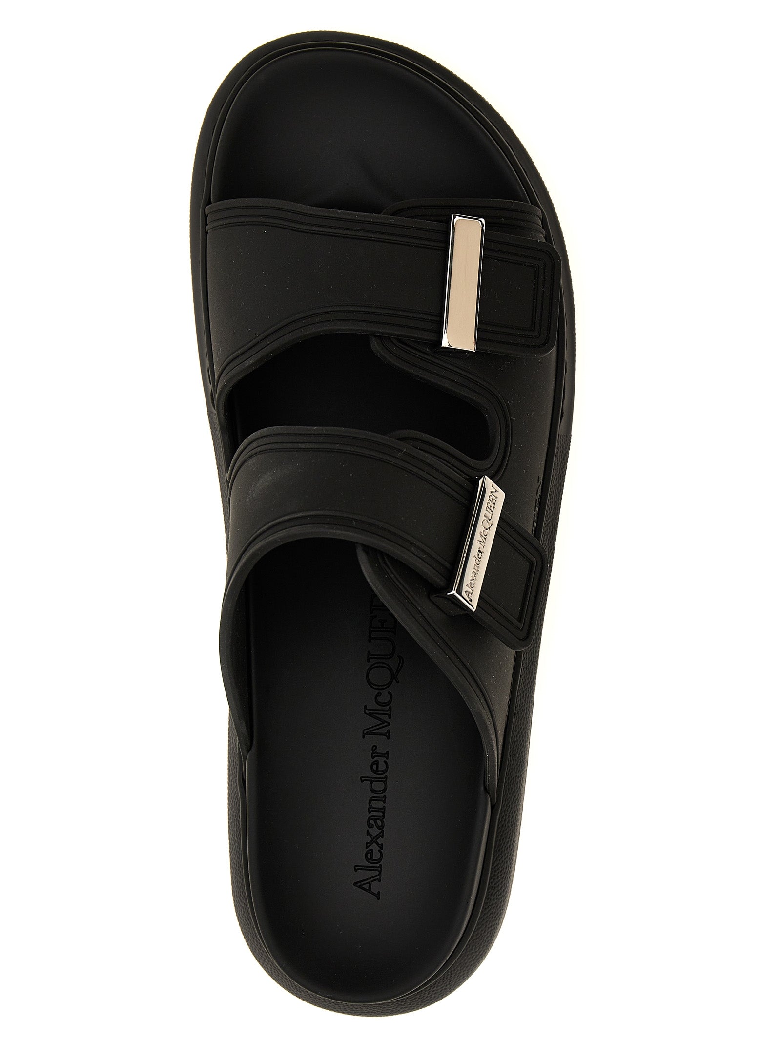Alexander McQueen Black Rubber Women's Slides