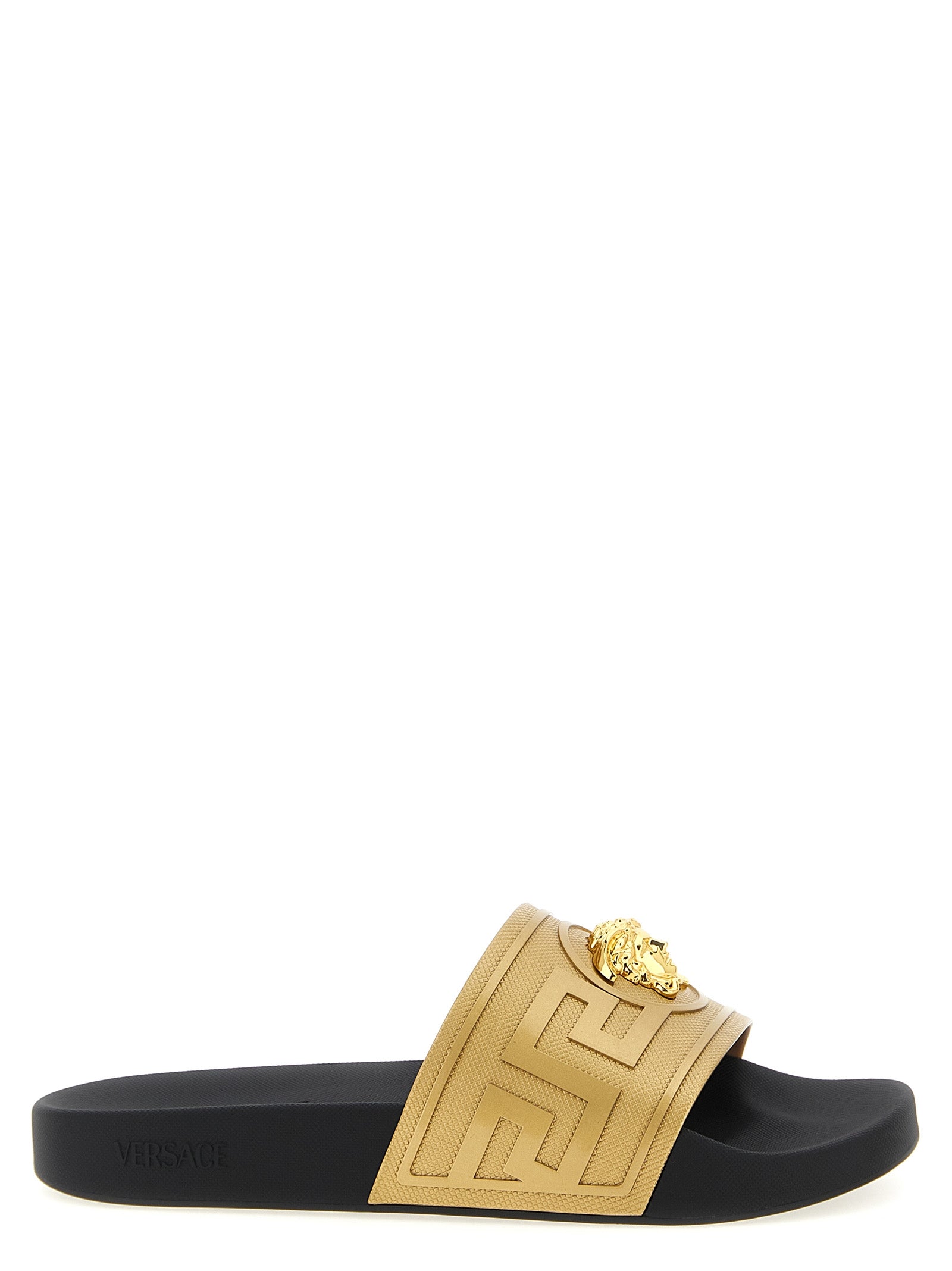 Versace Gold Glass Men's Slides