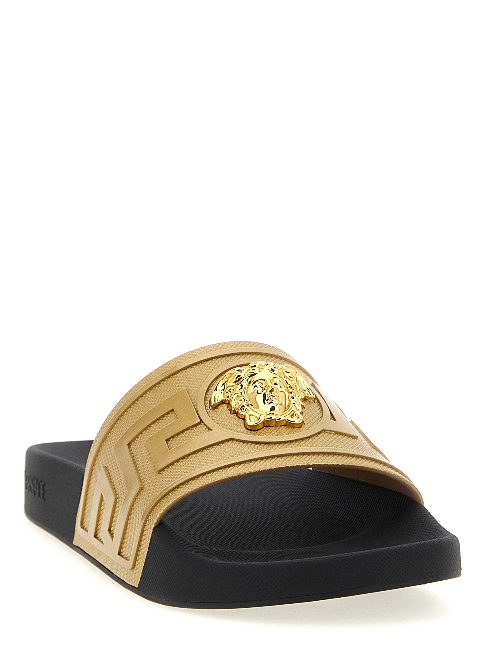 Versace Gold Glass Men's Slides