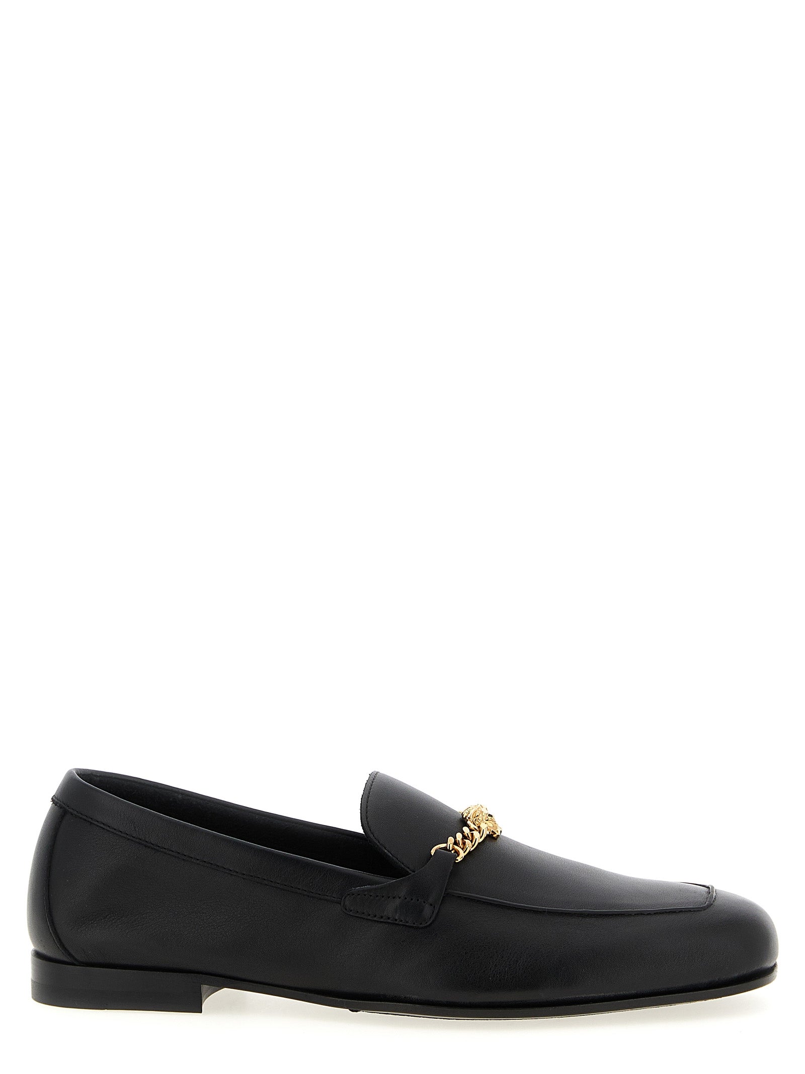Versace Black Calfskin Slip-On Men's Loafers