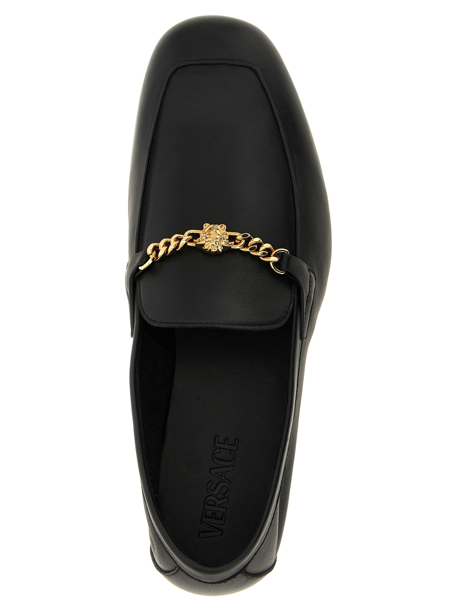 Versace Black Calfskin Slip-On Men's Loafers