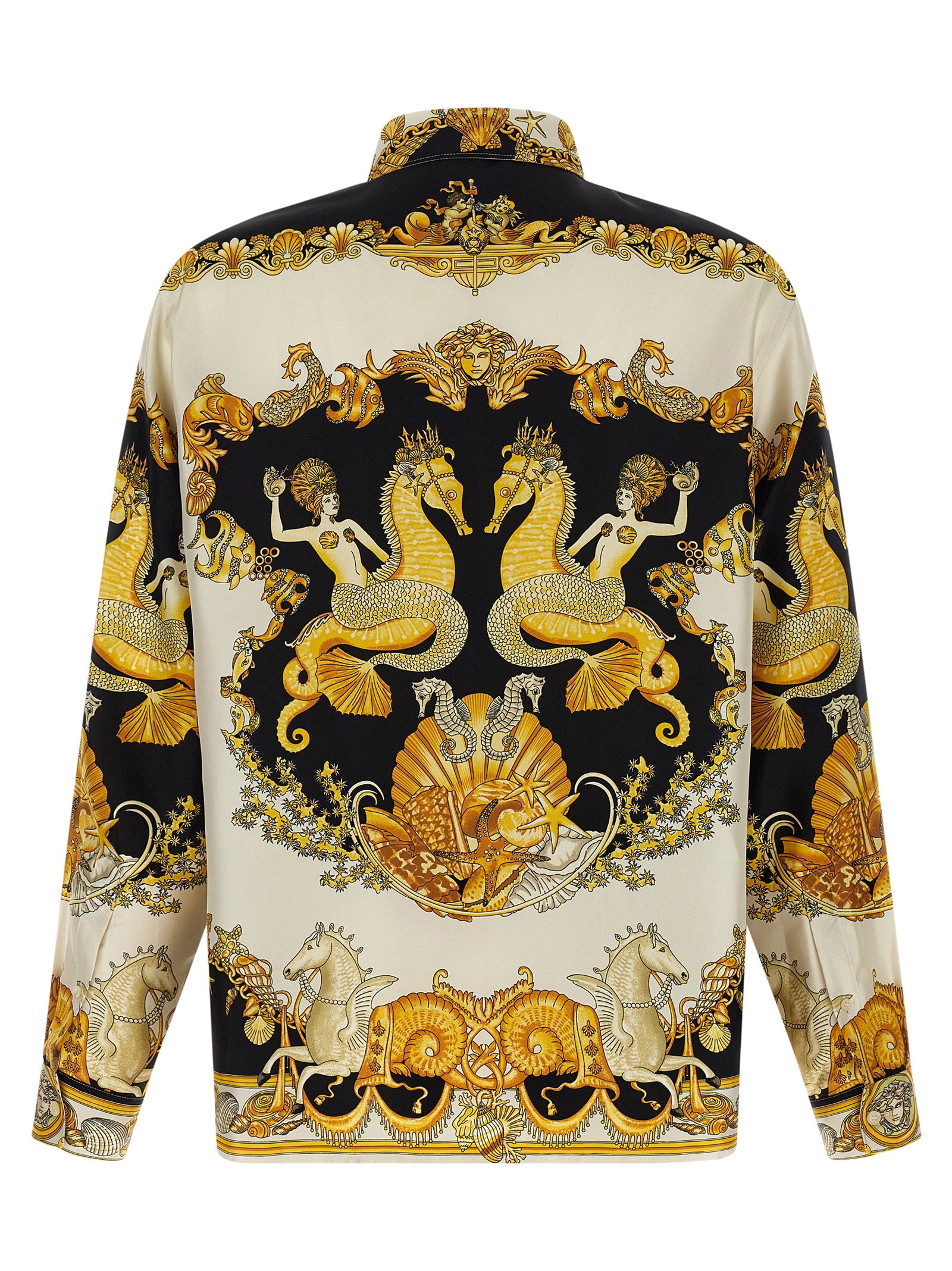 Versace Multicolor Silk Men's Blouse