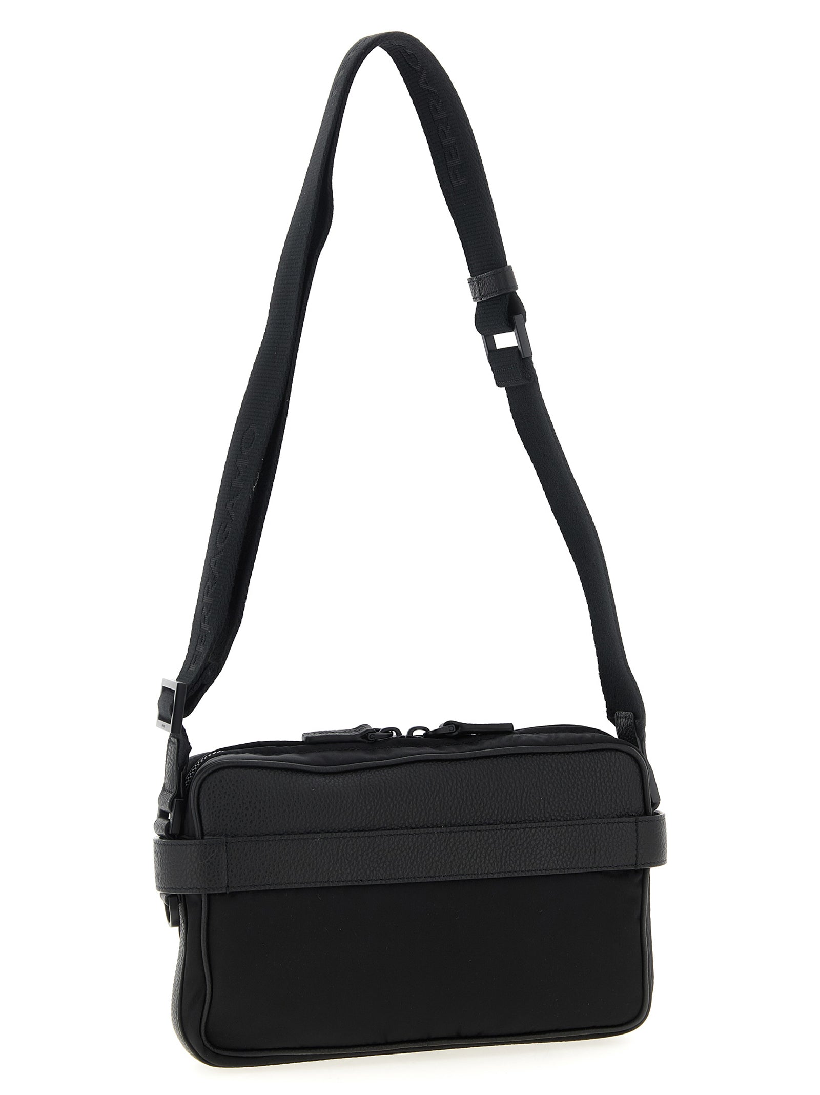 Ferragamo Black Fabric Crossbody Men's Bag