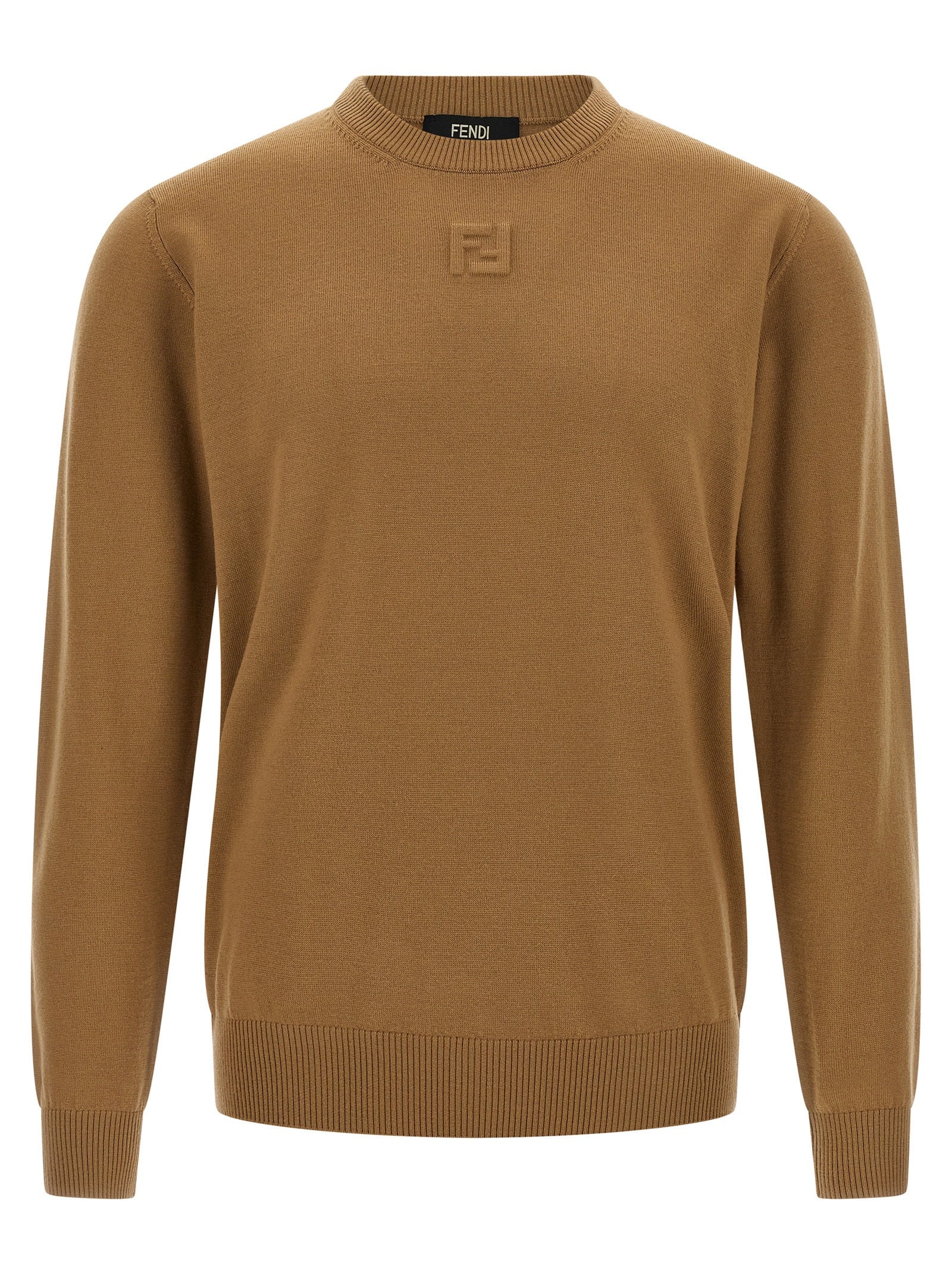 Fendi Beige Virgin Wool Men's Cardigan