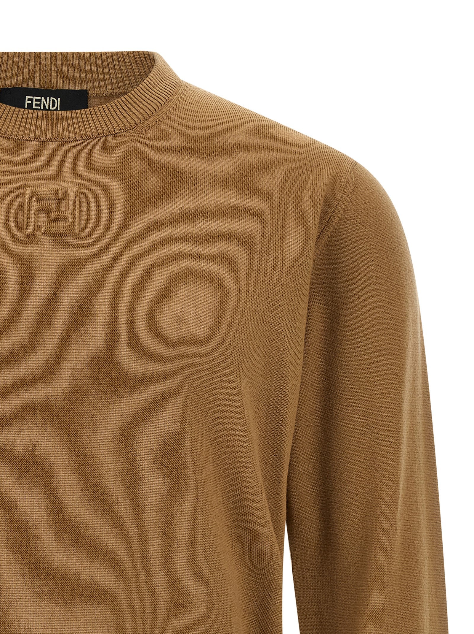 Fendi Beige Virgin Wool Men's Cardigan