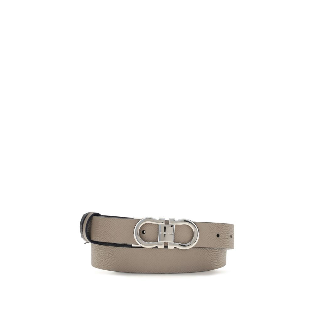 Ferragamo Gray Calf Leather Bos Taurus Regular Women's Belt