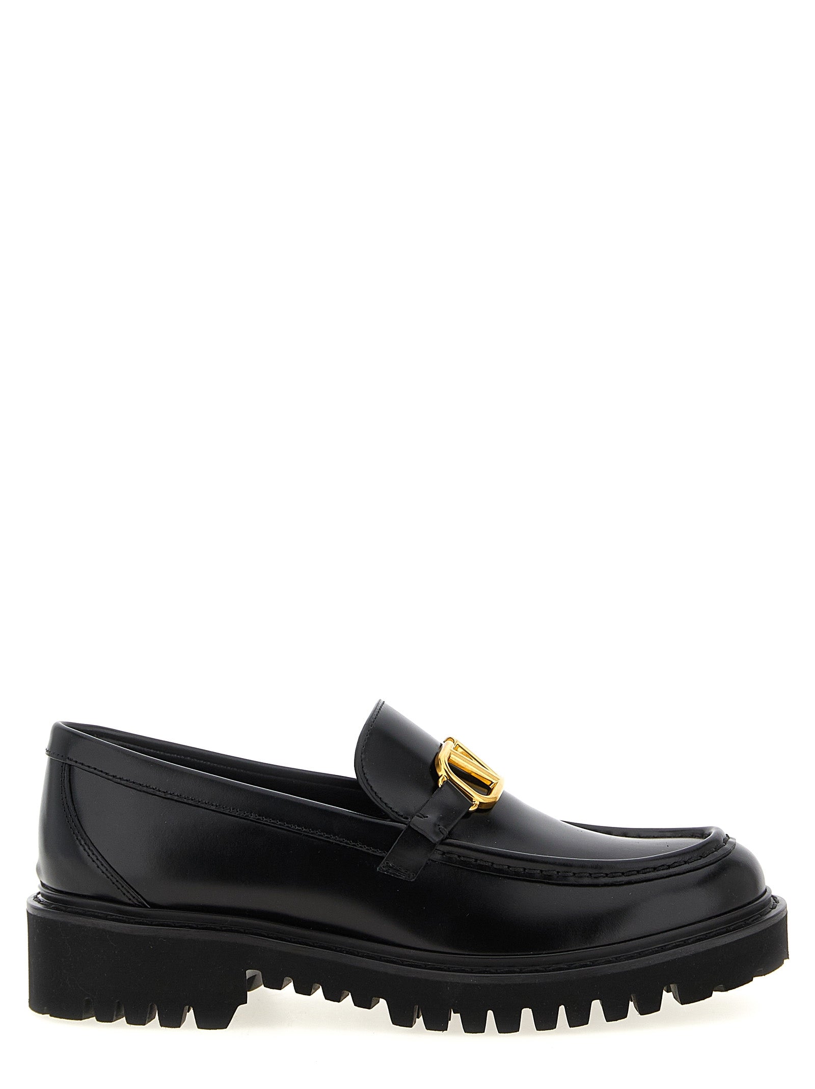 Valentino Garavani Black Calfskin Slip-On Women's Loafers