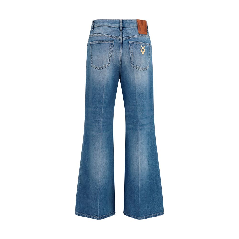 Valentino Blue Cotton Straight-Leg Women's Jeans