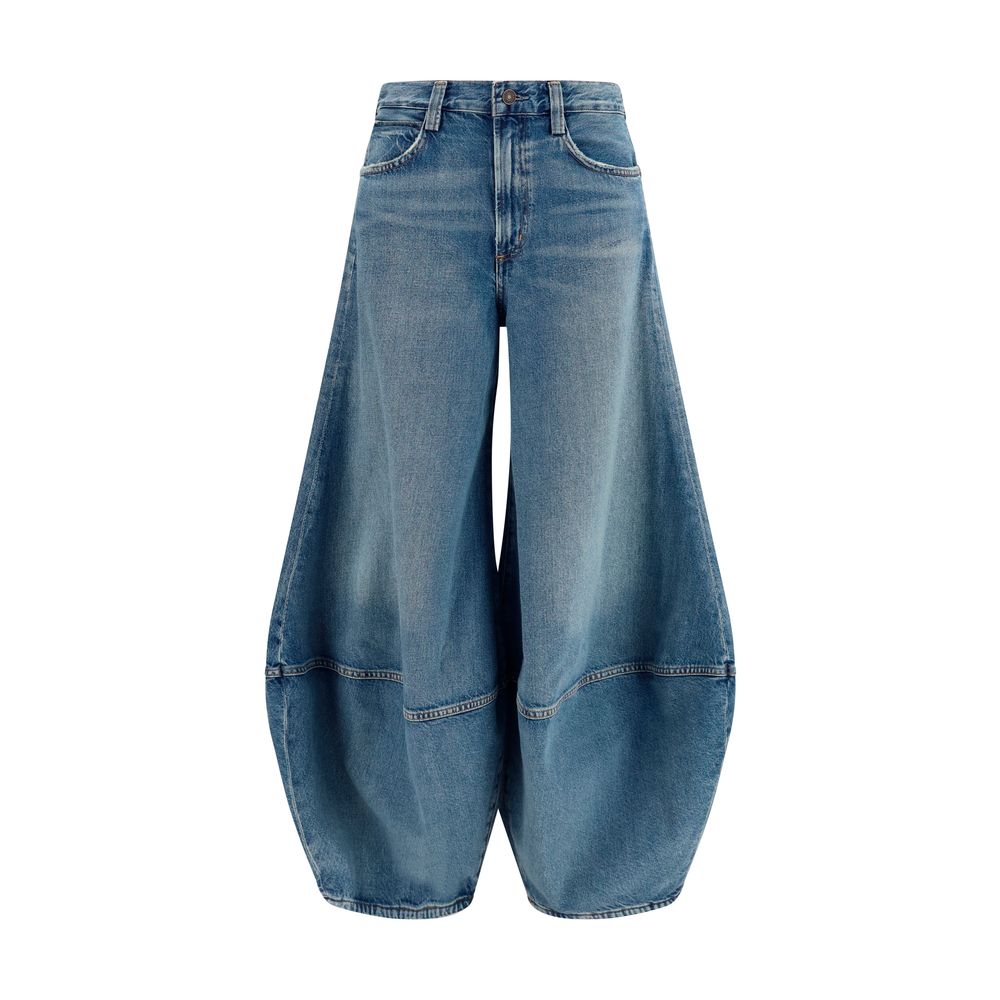 Agolde Blue Cotton Relaxed Fit Women's Jeans