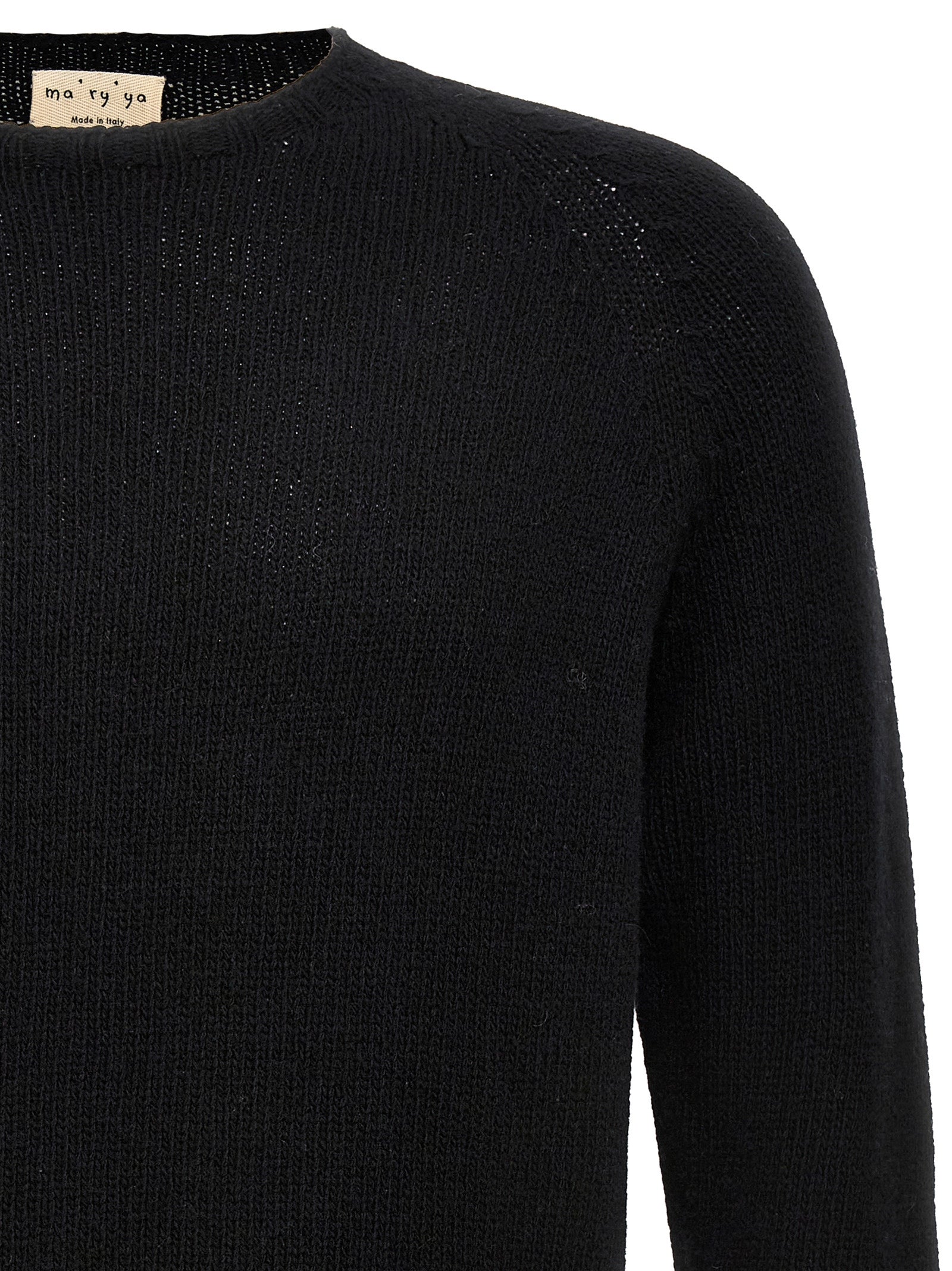 MA'RY'YA Black Virgin Wool Men's Cardigan