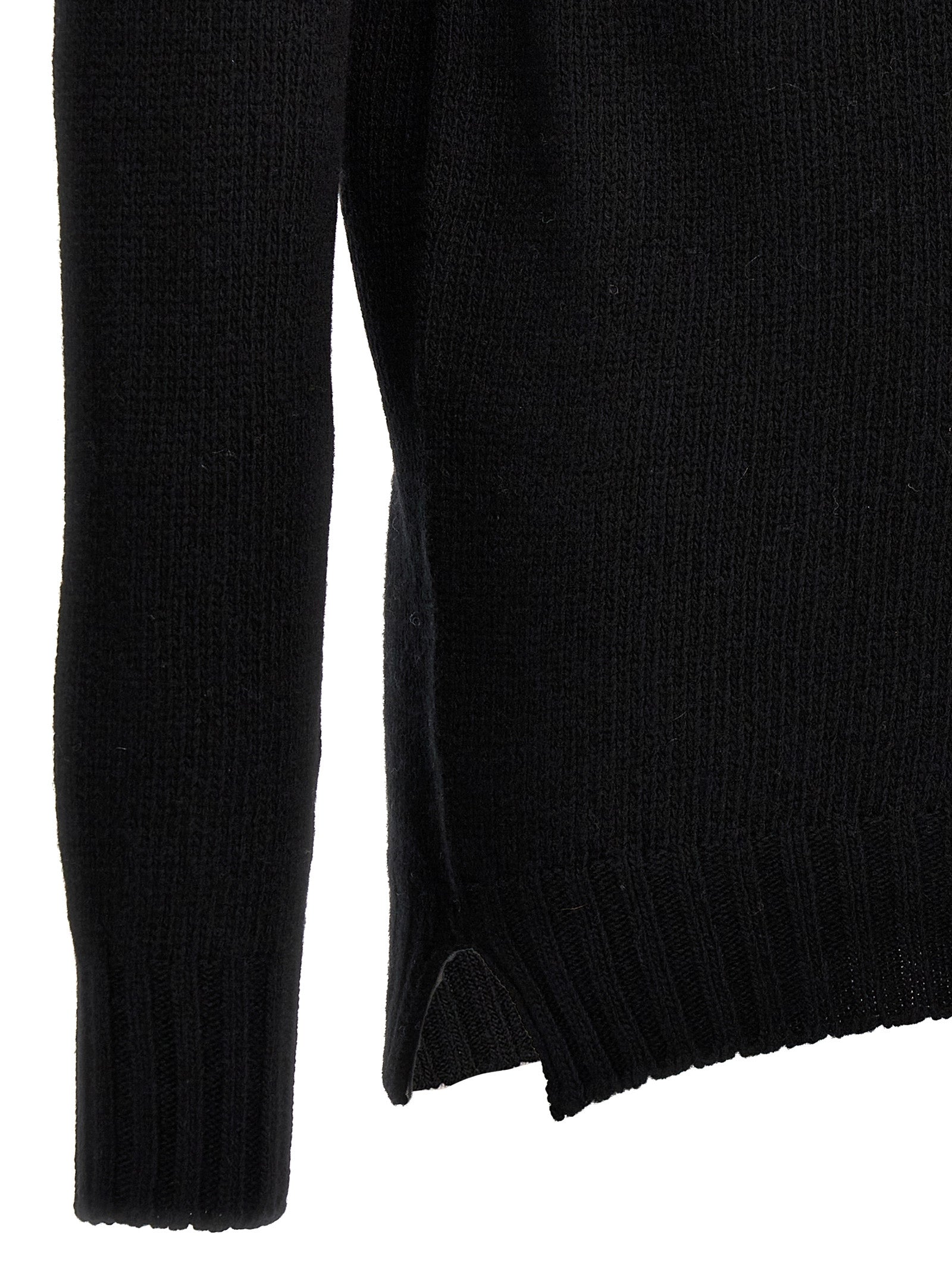 MA'RY'YA Black Virgin Wool Men's Cardigan