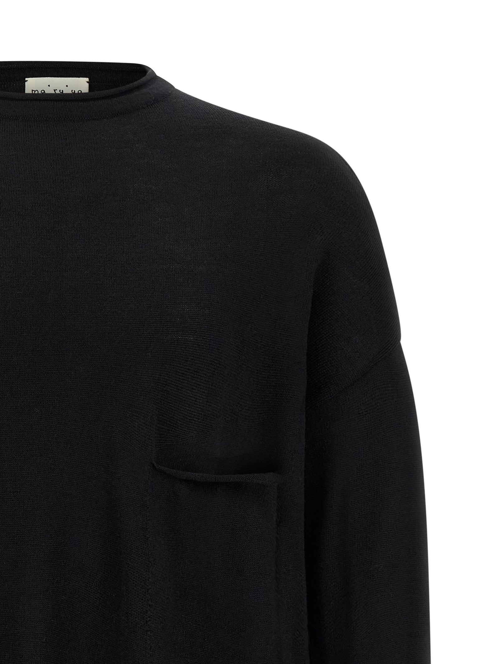 MA'RY'YA Black Virgin Wool Men's Cardigan