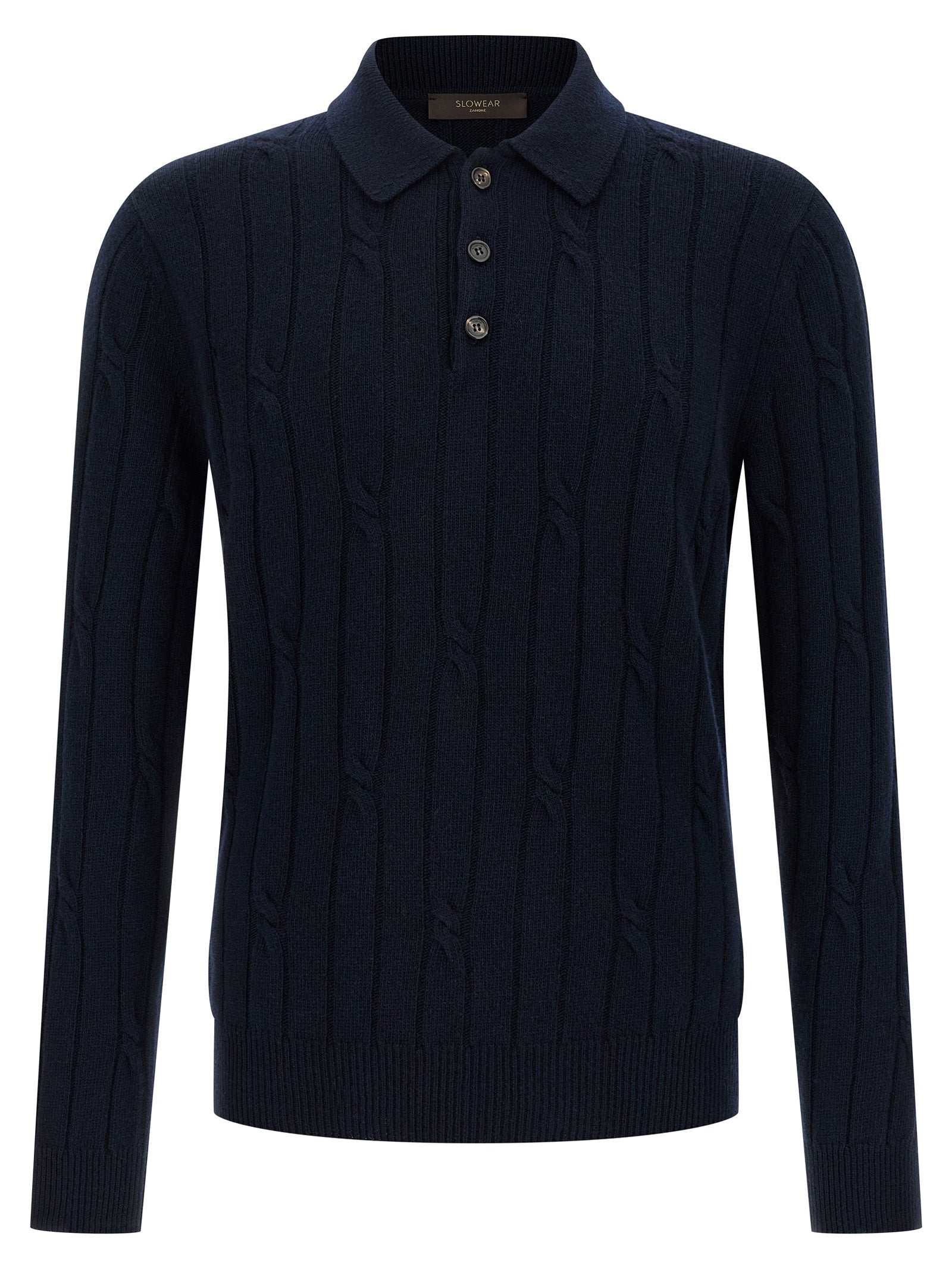 ZANONE Blue Virgin Wool Polo Men's Shirt