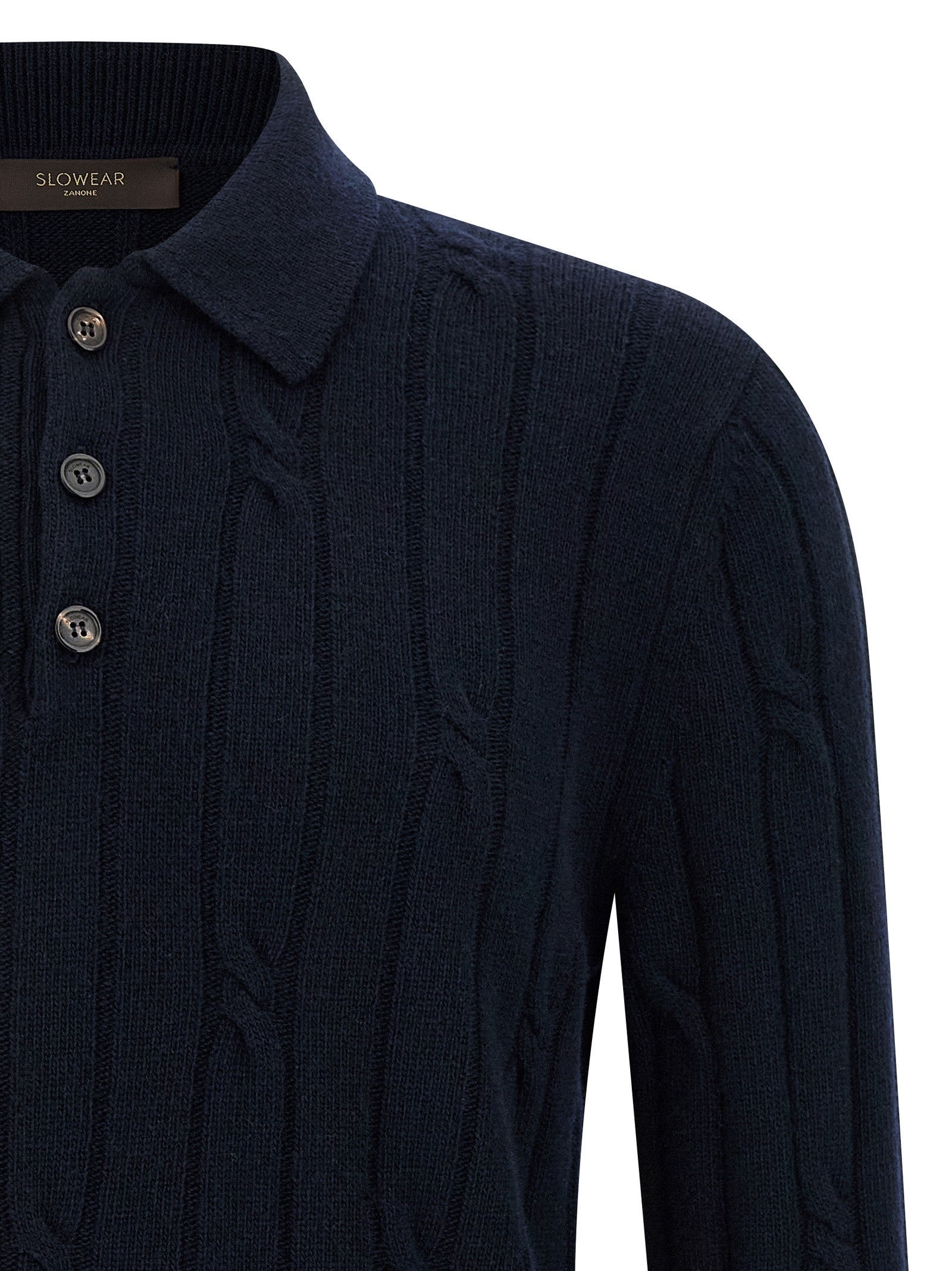 ZANONE Blue Virgin Wool Polo Men's Shirt