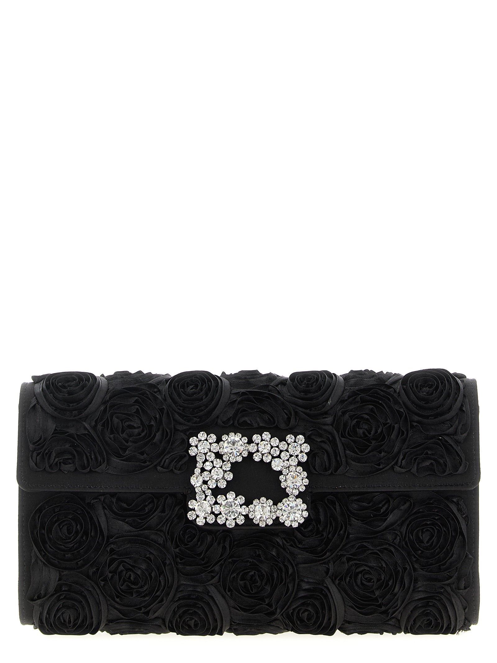 Roger Vivier Black Viscose Clutch Women's Bag