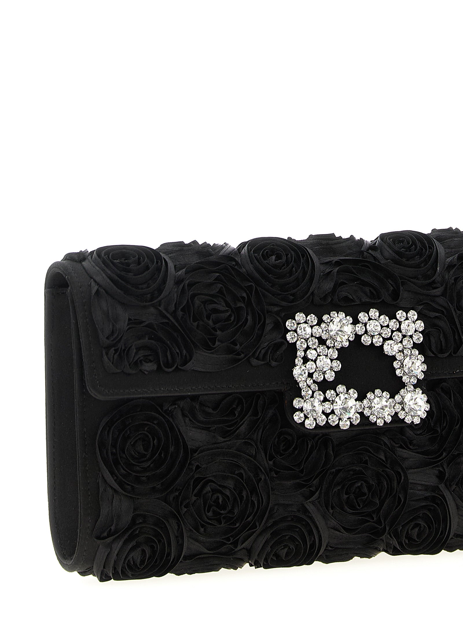 Roger Vivier Black Viscose Clutch Women's Bag