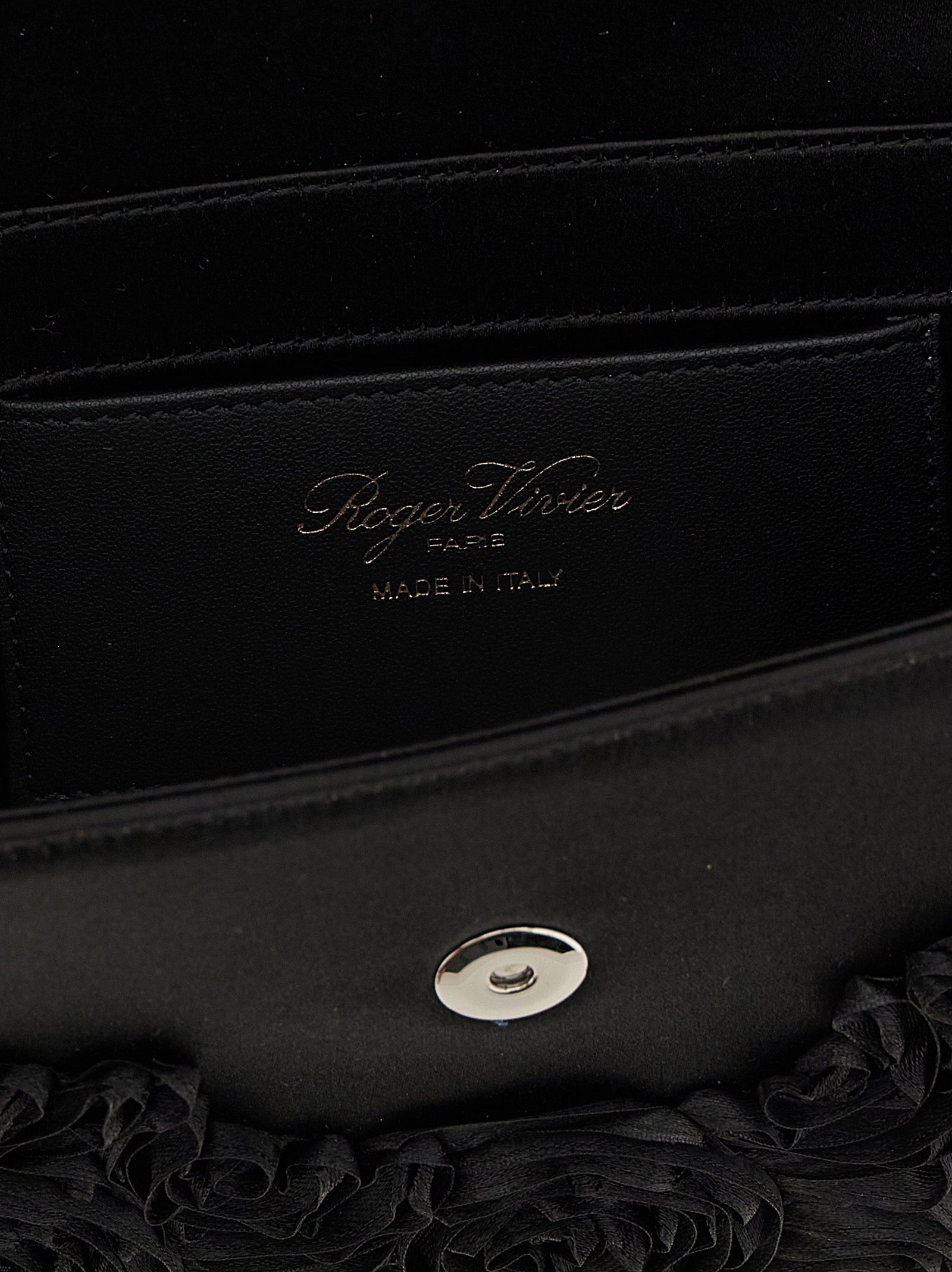Roger Vivier Black Viscose Clutch Women's Bag