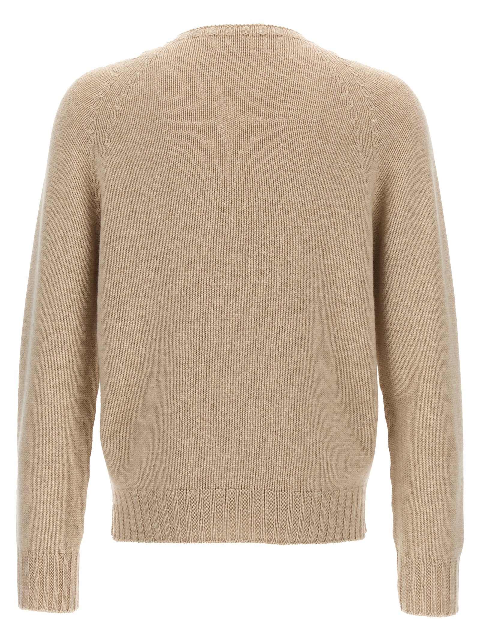 MA'RY'YA Beige Virgin Wool Men's Cardigan
